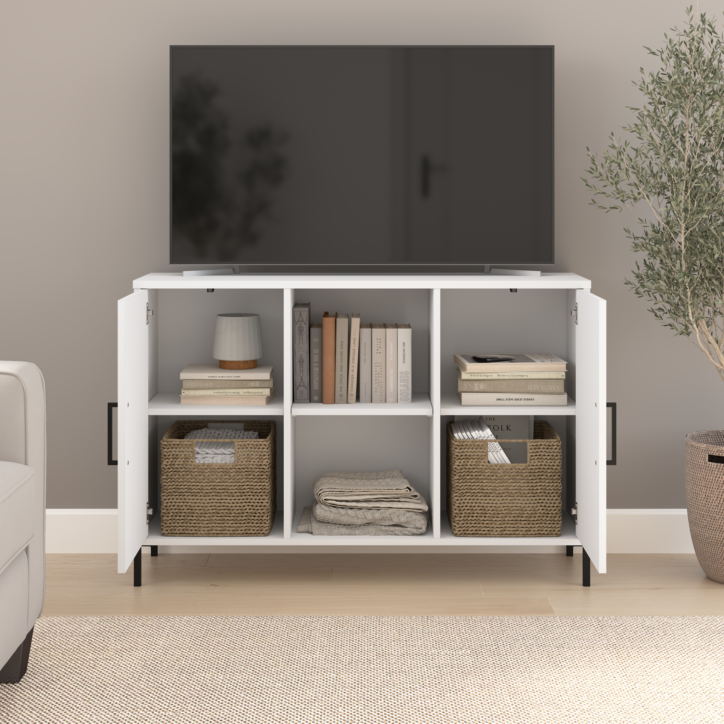 Shop Bush Furniture Soho 43W TV Stand 06 SHS143WH-Z1 #color_white