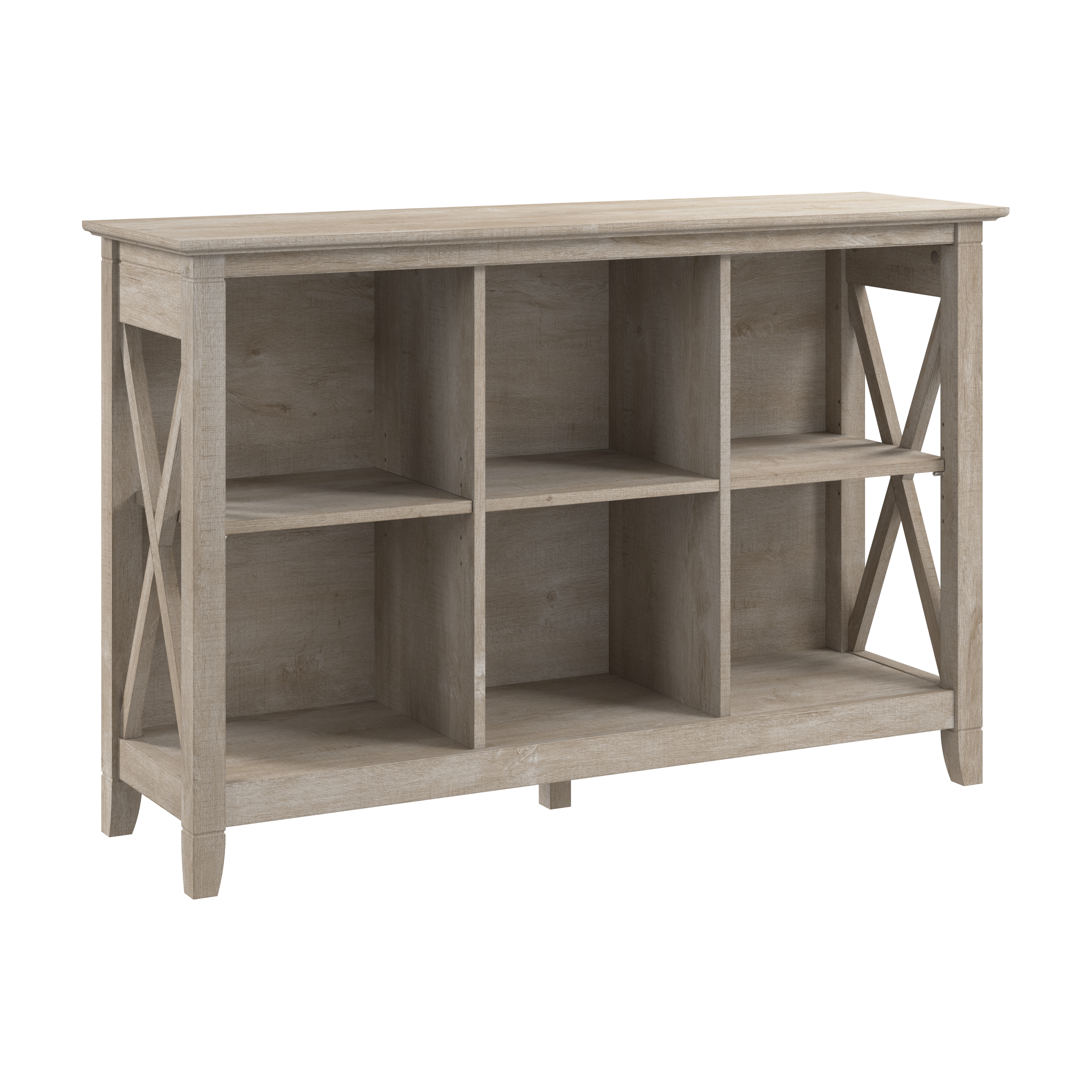 Shop Bush Furniture Key West 6 Cube Bookcase 02 KWB146WG-03 #color_washed gray