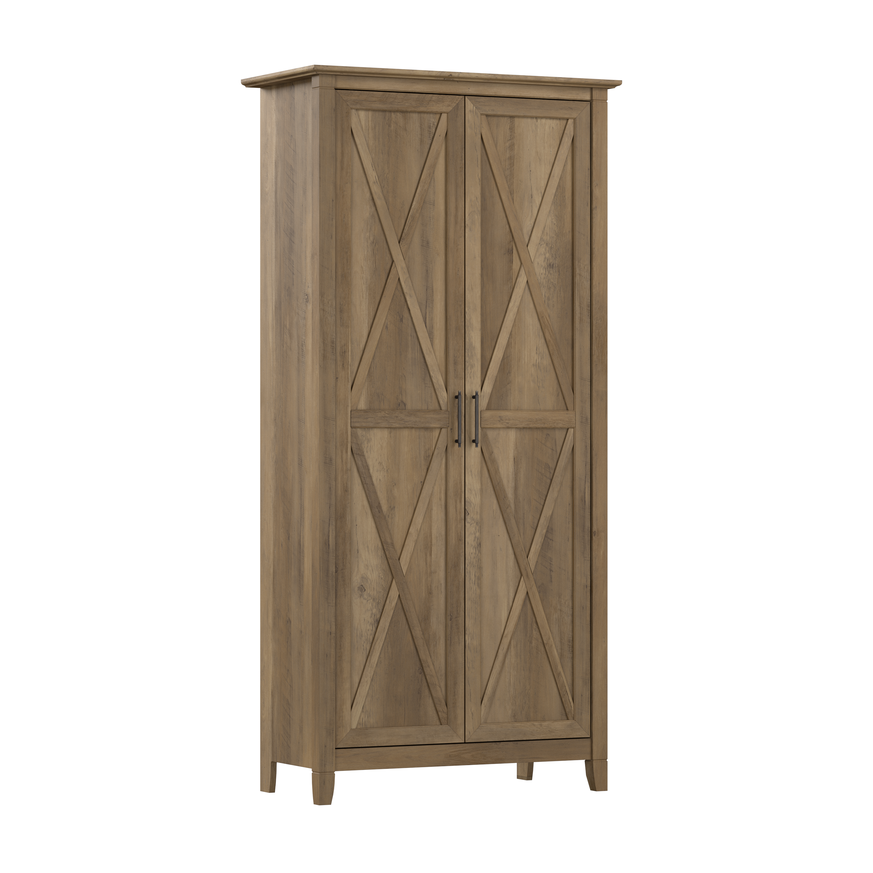 Shop Bush Furniture Key West Tall Kitchen Pantry Cabinet with Doors and Shelves 02 KWS266RCP-Z #color_reclaimed pine