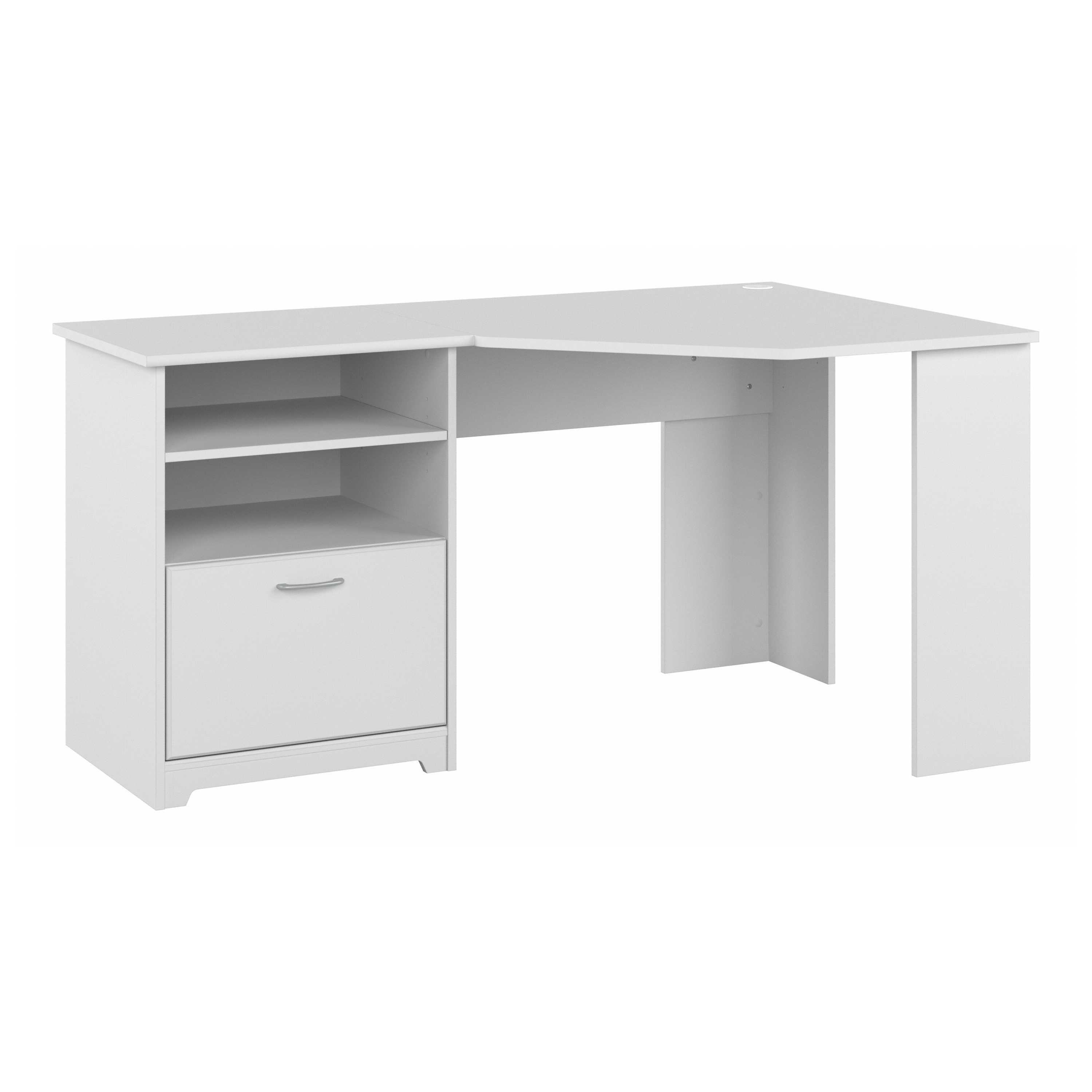 Shop Bush Furniture Cabot 60W Corner Desk with Storage 02 WC31915K #color_white