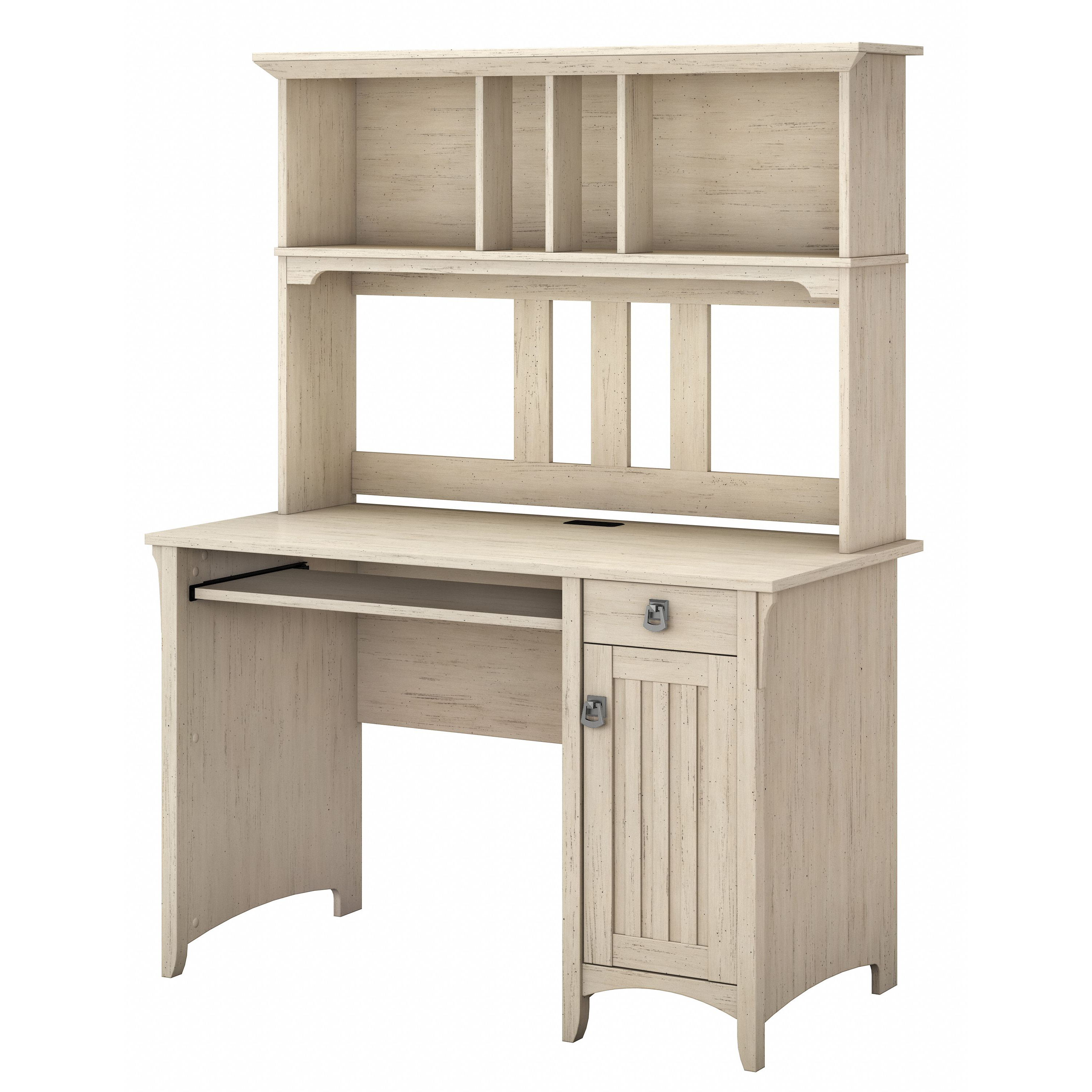 Shop Bush Furniture Salinas Small Computer Desk with Hutch 02 MY72208-03 #color_antique white