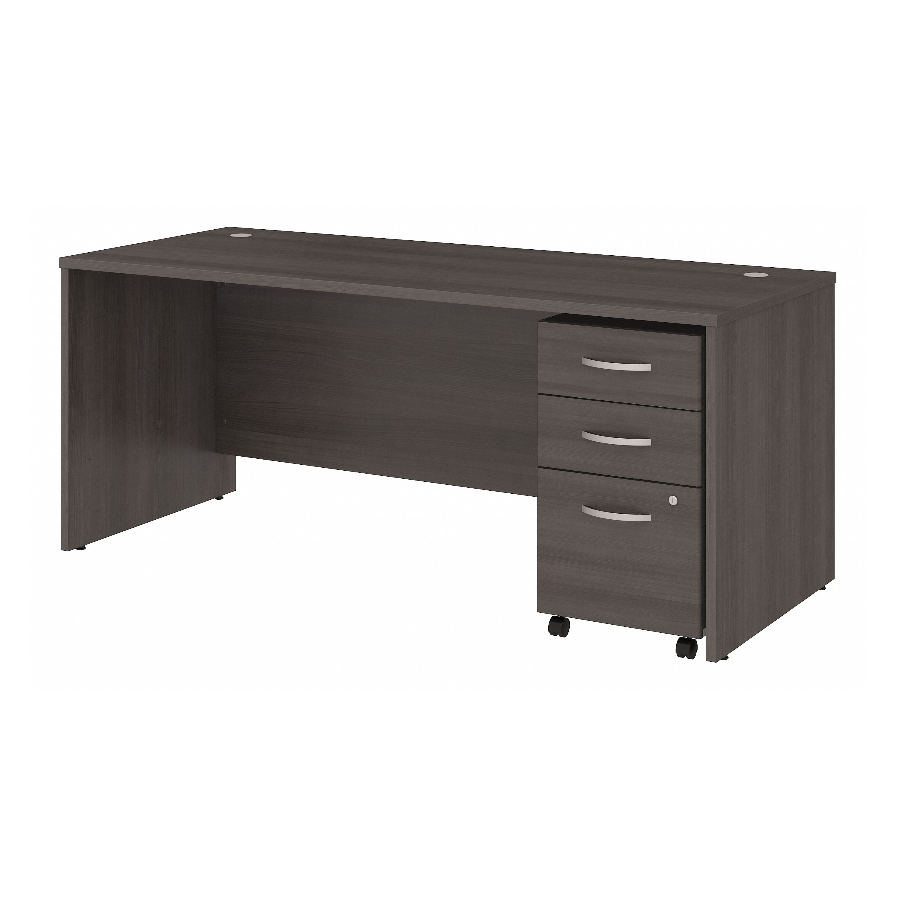 Shop Bush Business Furniture Studio C 72W x 30D Office Desk with Mobile File Cabinet 02 STC013SGSU #color_storm gray