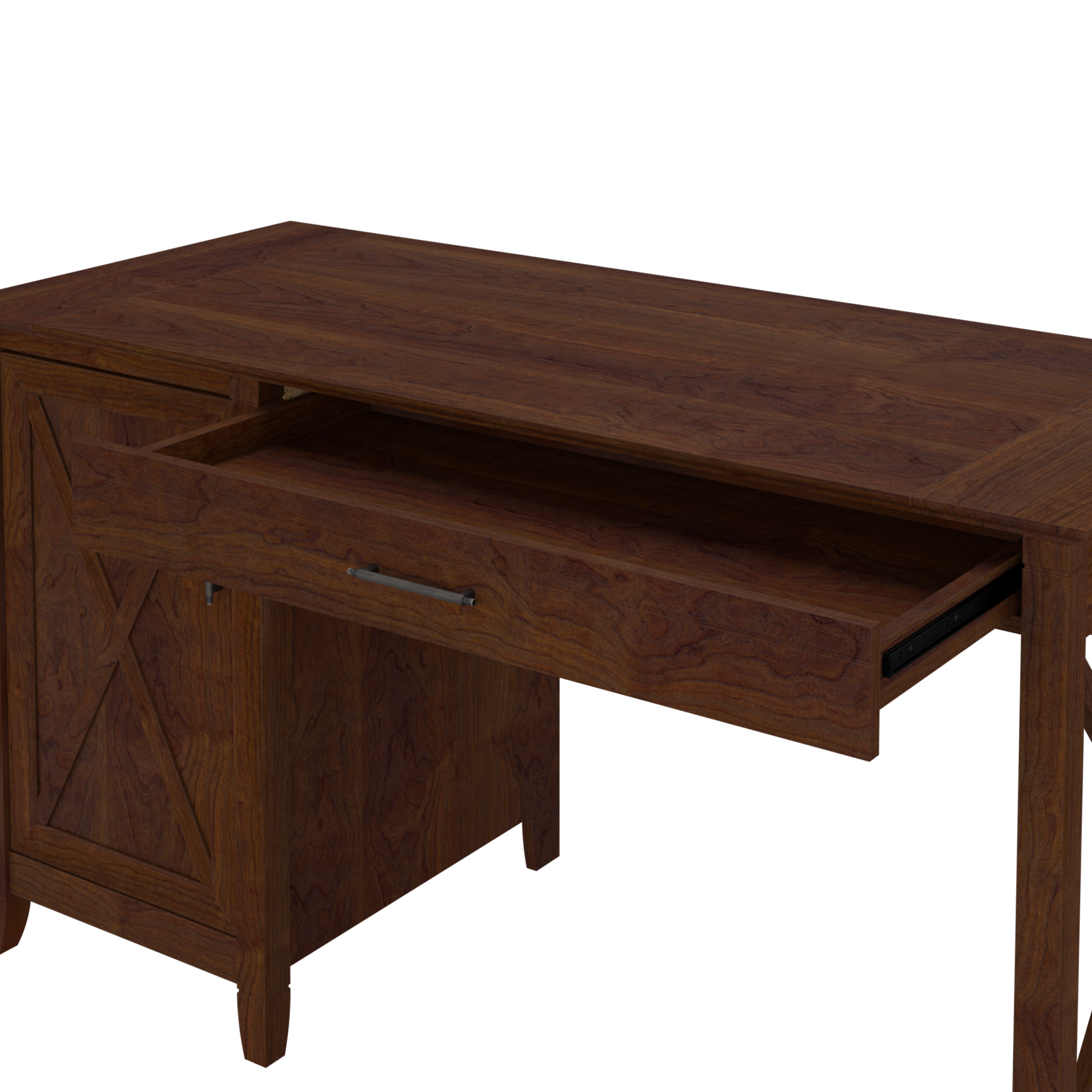 Shop Bush Furniture Key West 54W Computer Desk with Storage and 2 Drawer Lateral File Cabinet 07 KWS008BC #color_bing cherry