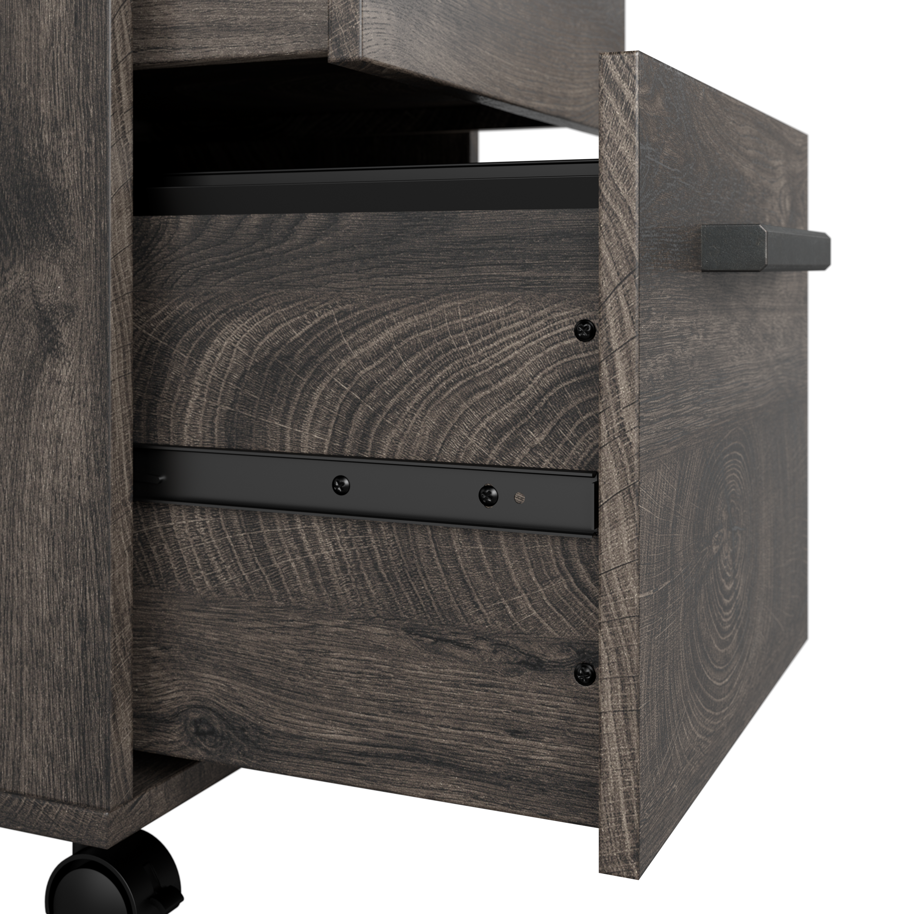 Shop Bush Furniture City Park 60W Industrial Writing Desk with Mobile File Cabinet 08 CPK004GH #color_dark gray hickory