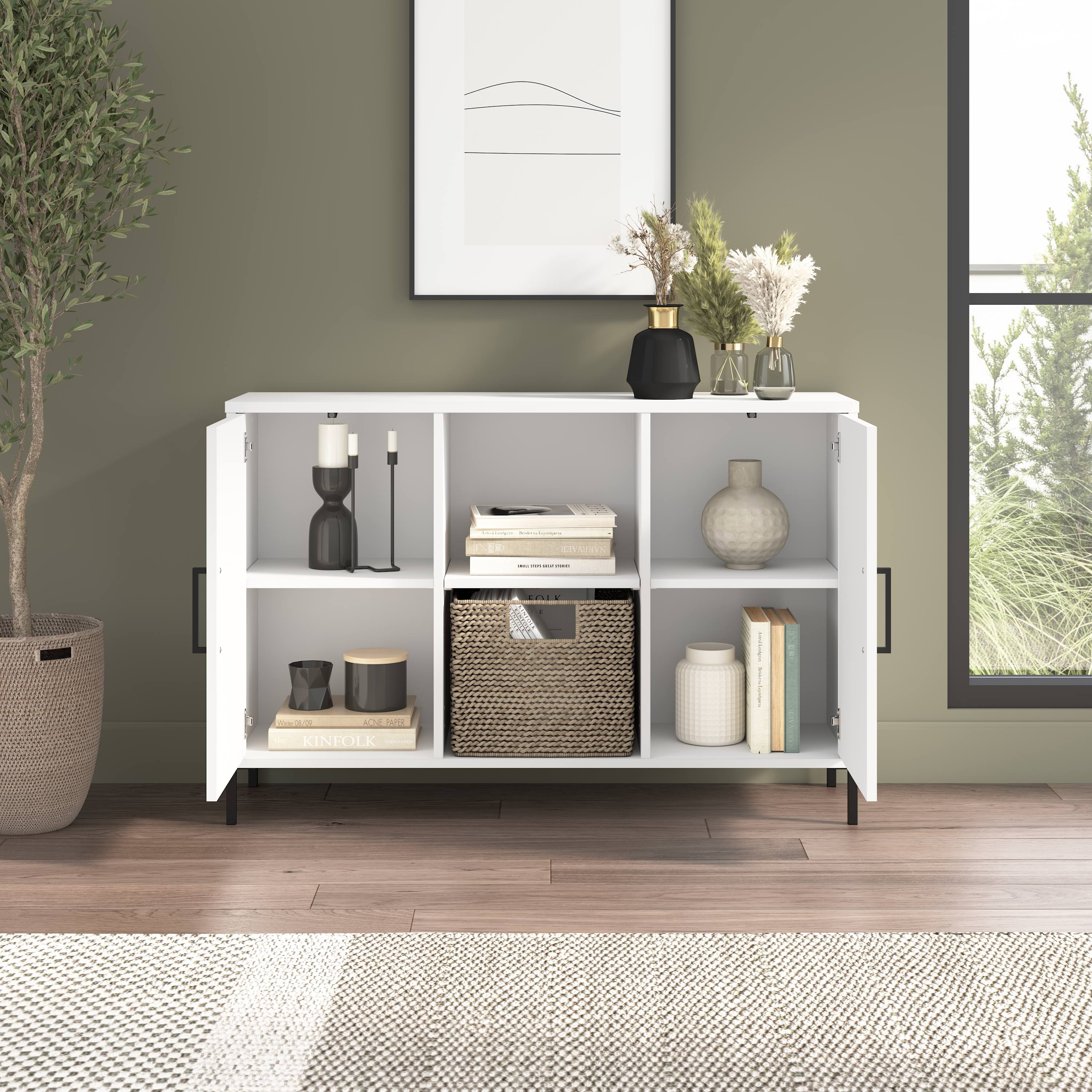 Shop Bush Furniture Soho Accent Cabinet with Doors 03 SHS143WH-Z #color_white