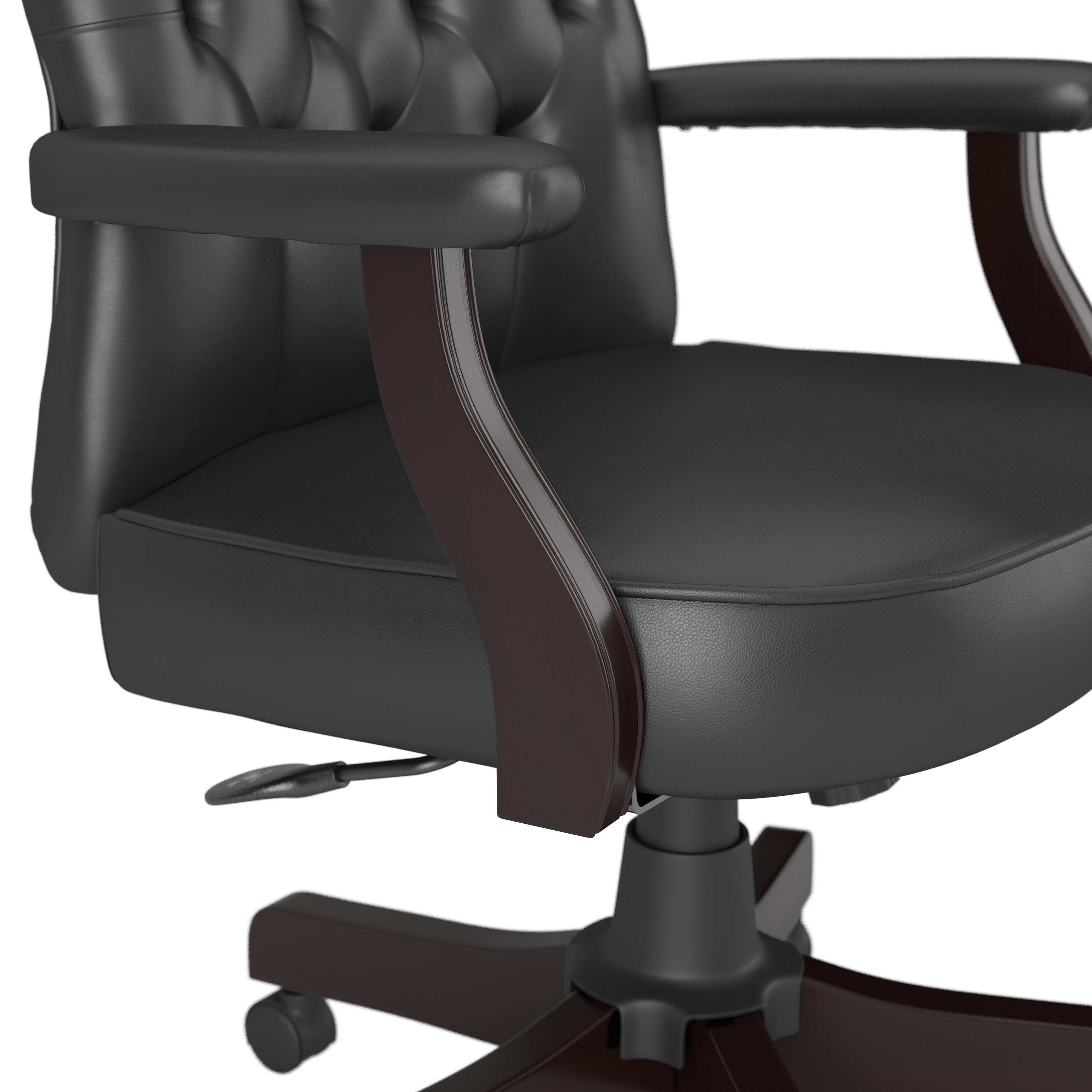 Shop Bush Business Furniture Arden Lane High Back Tufted Office Chair with Arms 08 CH2303BLL-03 #color_black leather