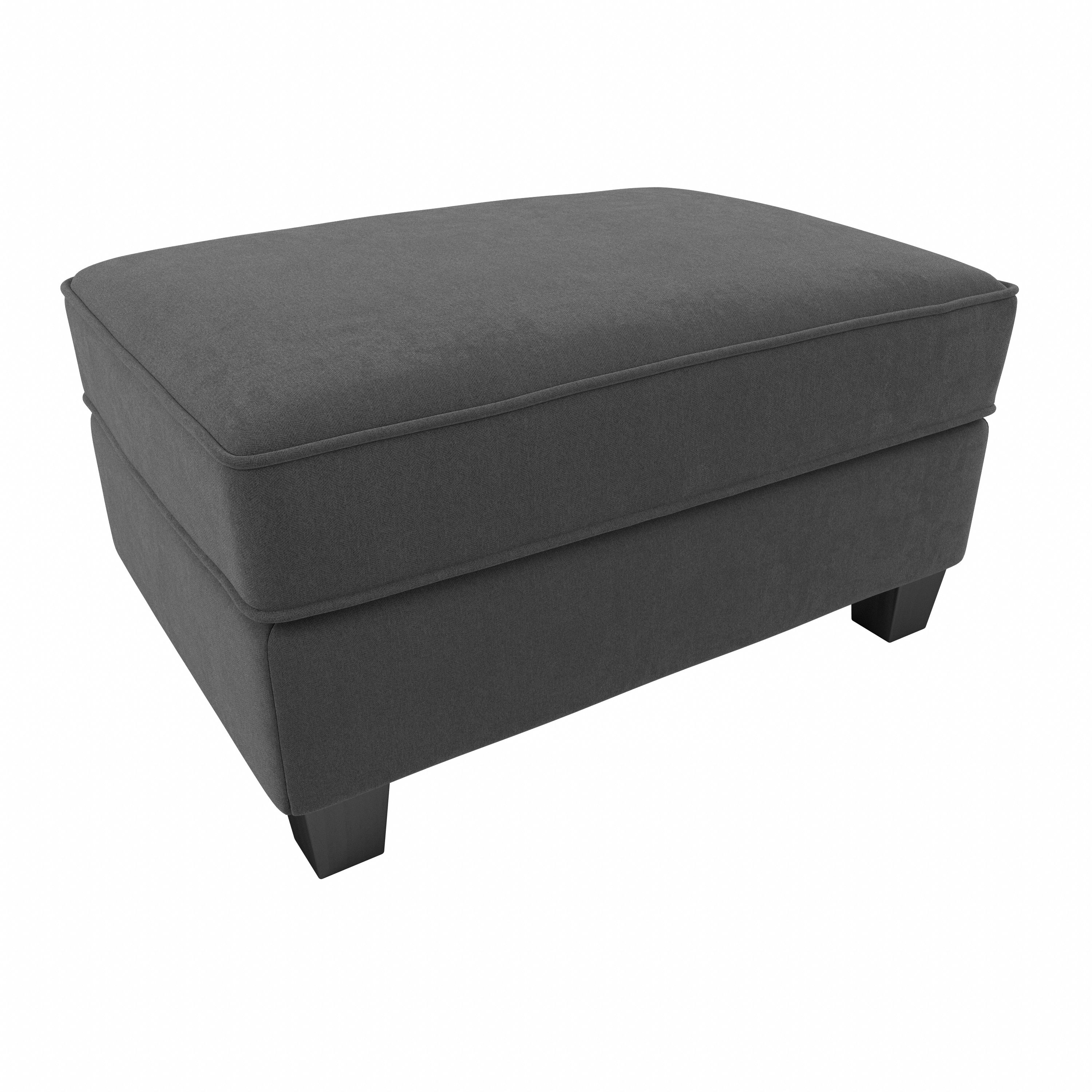 Shop Bush Furniture Stockton Storage Ottoman 02 SNO34SCGH-Z #color_charcoal gray herringbone fabr