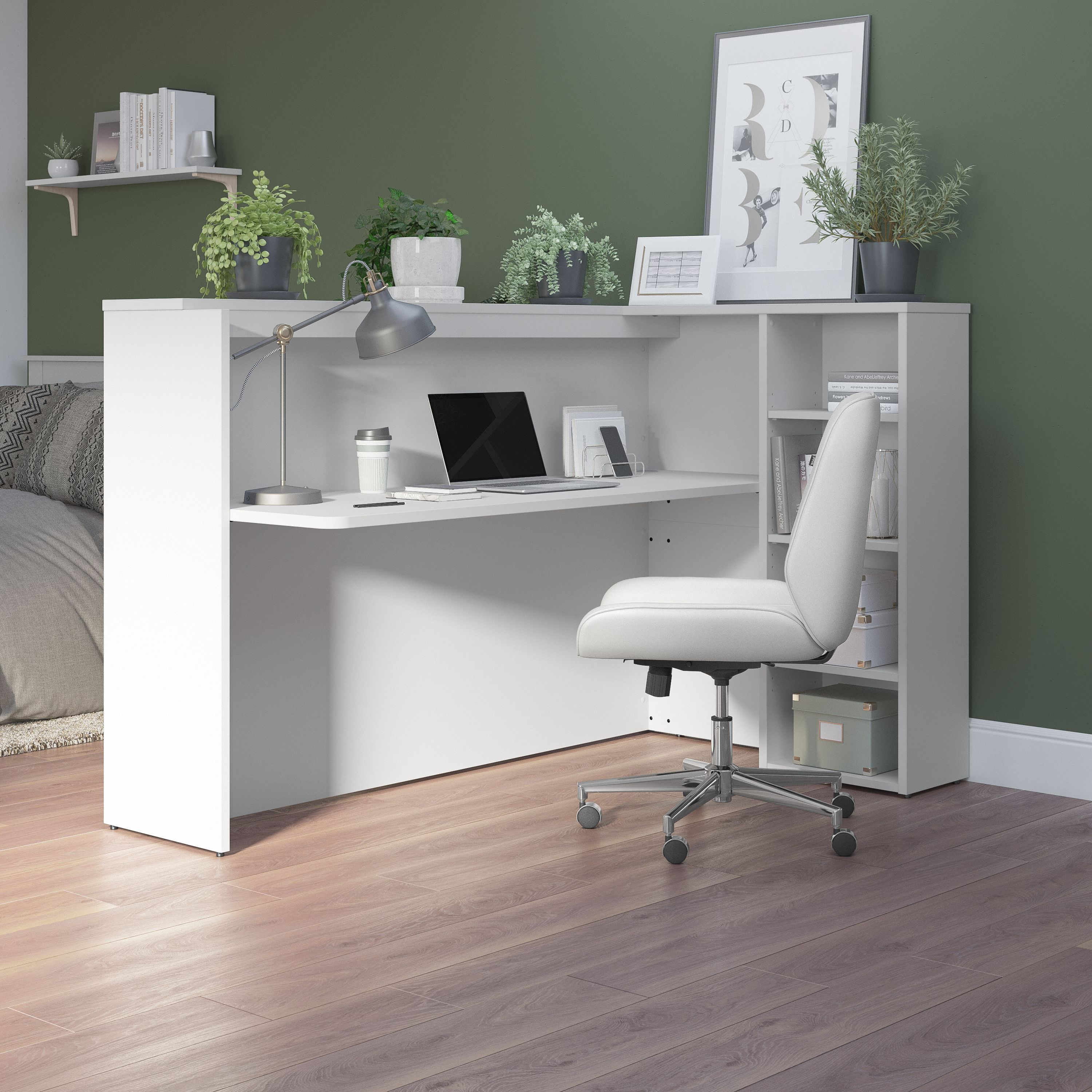 Shop Bush Business Furniture Studio C 72W Privacy Desk with Shelves 01 SCD572WHK #color_white
