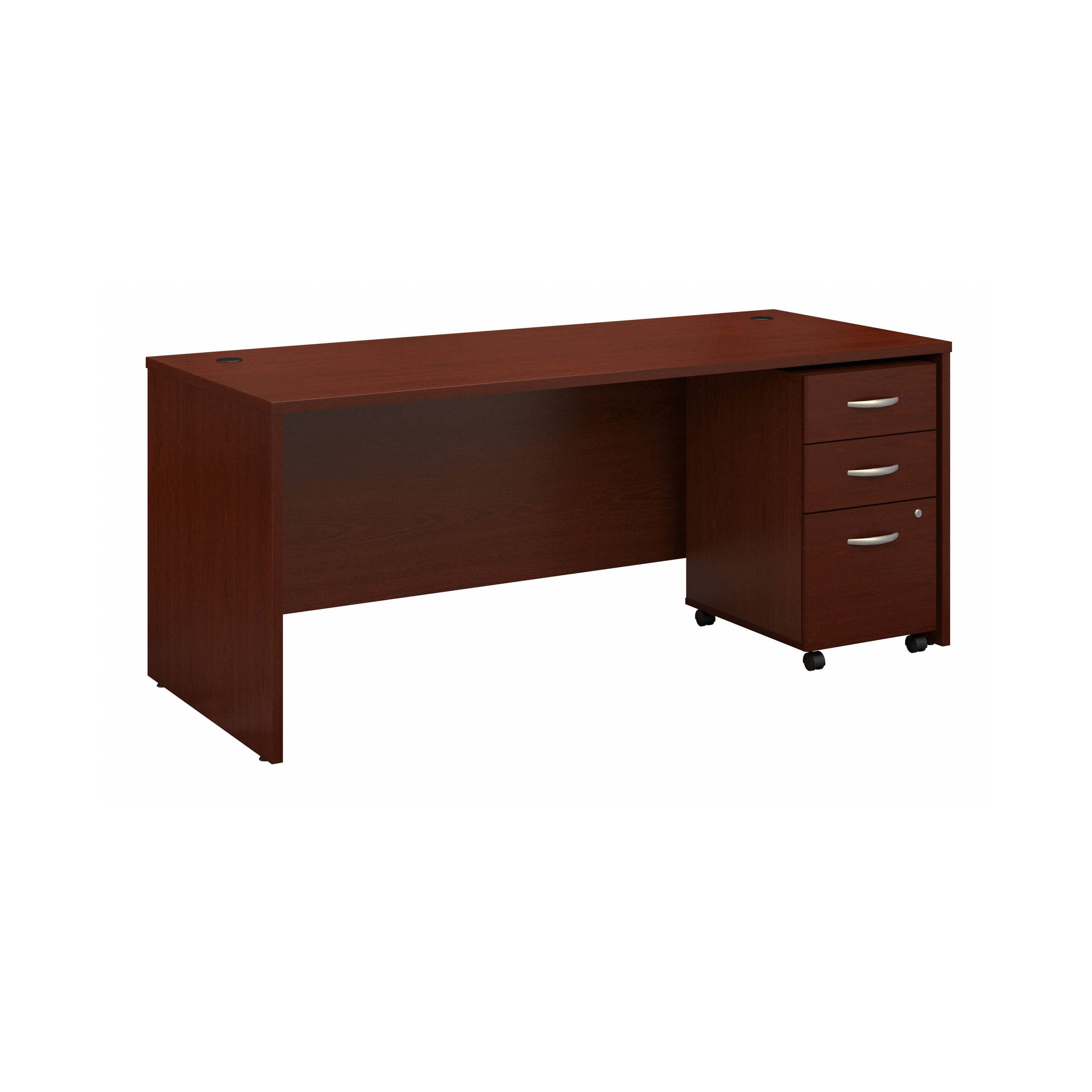 Shop Bush Business Furniture Series C 72W x 30D Office Desk with Mobile File Cabinet 02 SRC113MASU #color_mahogany