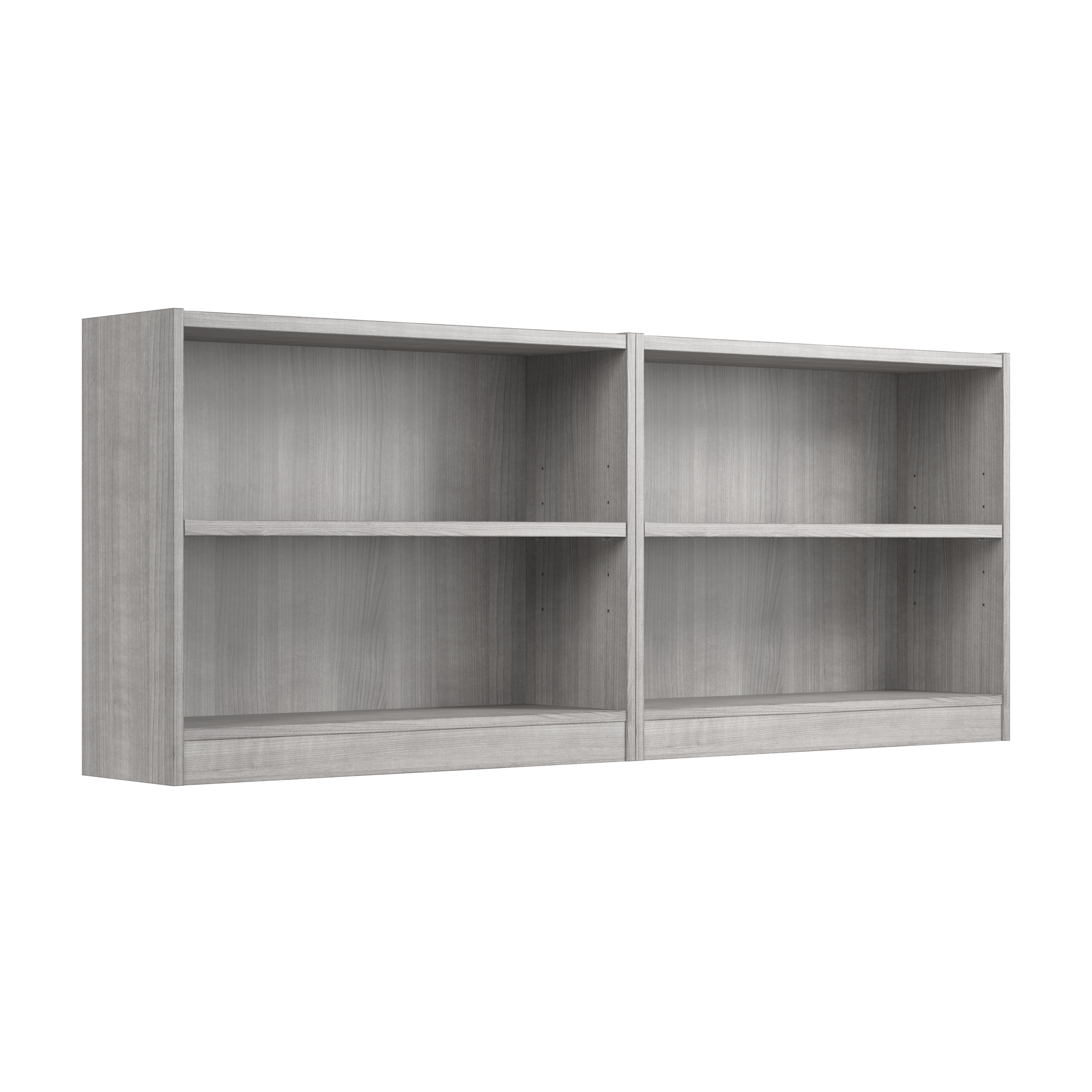 Shop Bush Furniture Universal Small 2 Shelf Bookcase - Set of 2 02 UB001PG #color_platinum gray