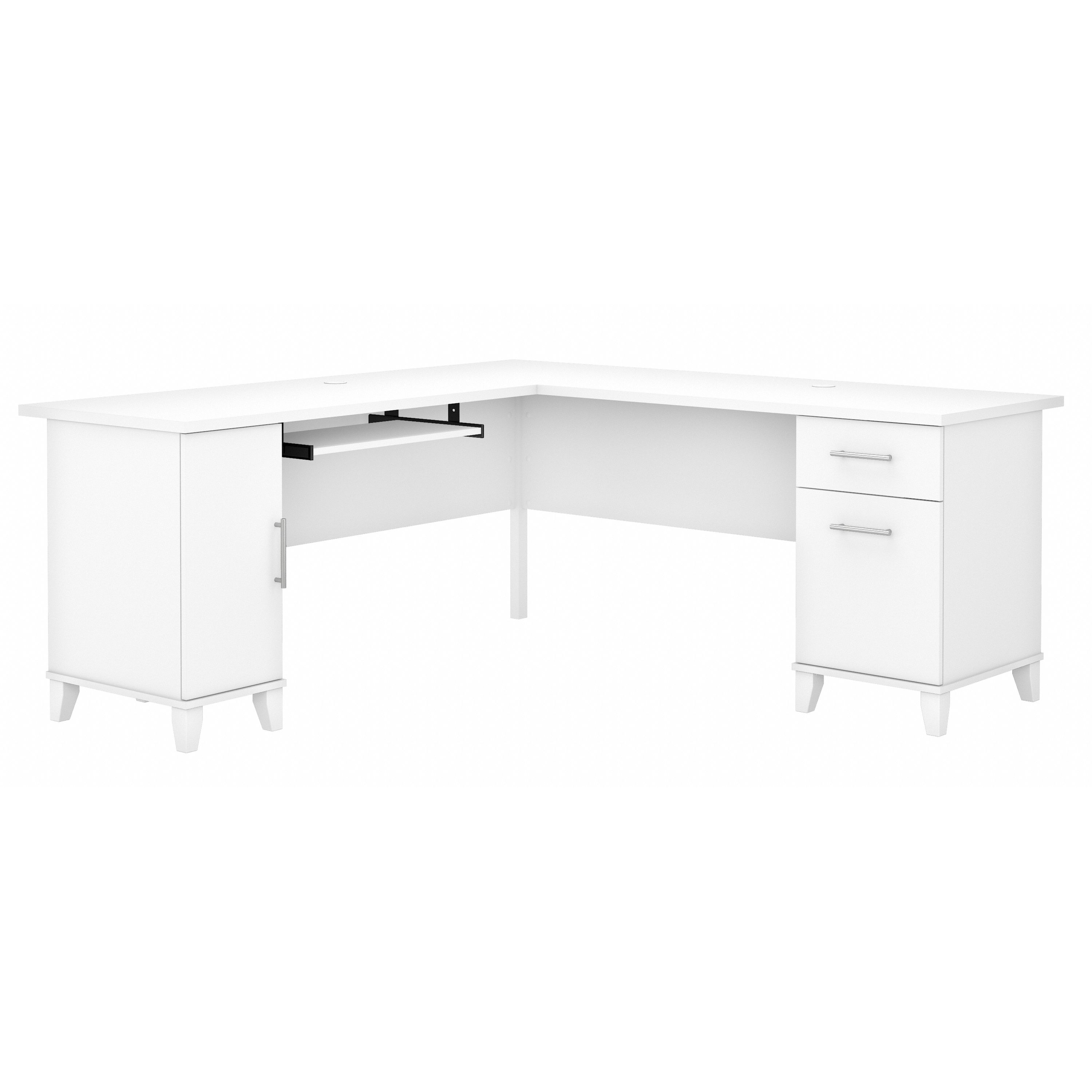 Shop Bush Furniture Somerset 72W L Shaped Desk with Storage 02 WC81910K #color_white