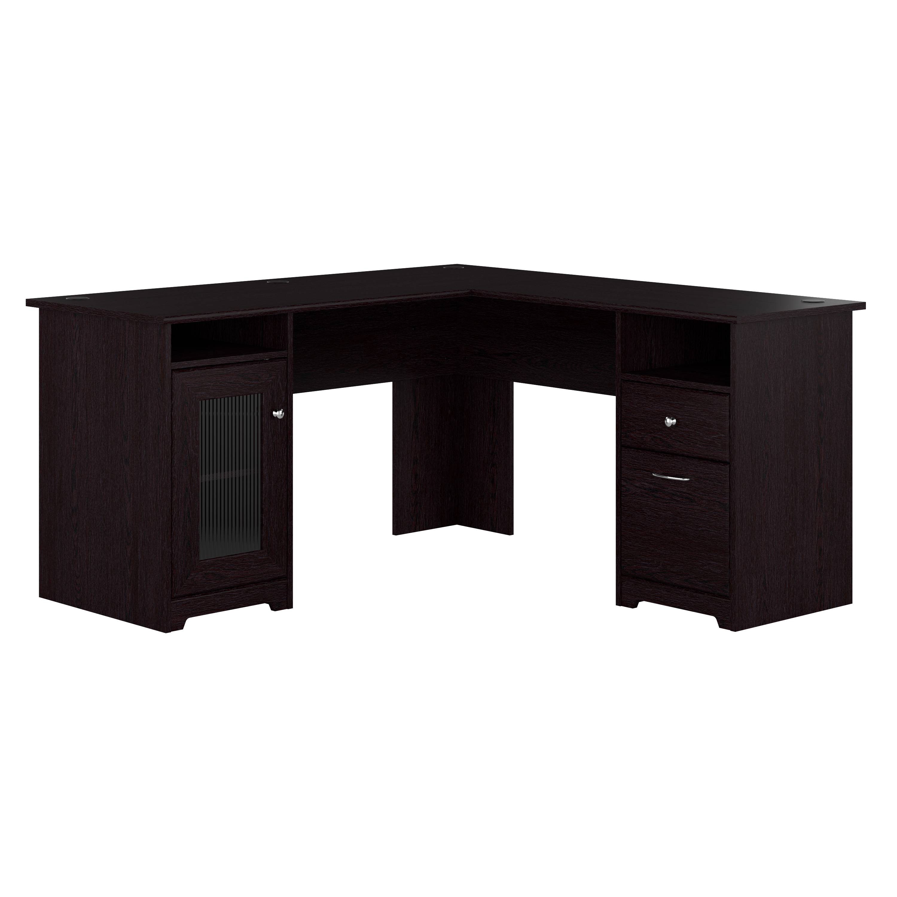 Shop Bush Furniture Cabot 60W L Shaped Computer Desk with Storage 02 WC31830K #color_espresso oak