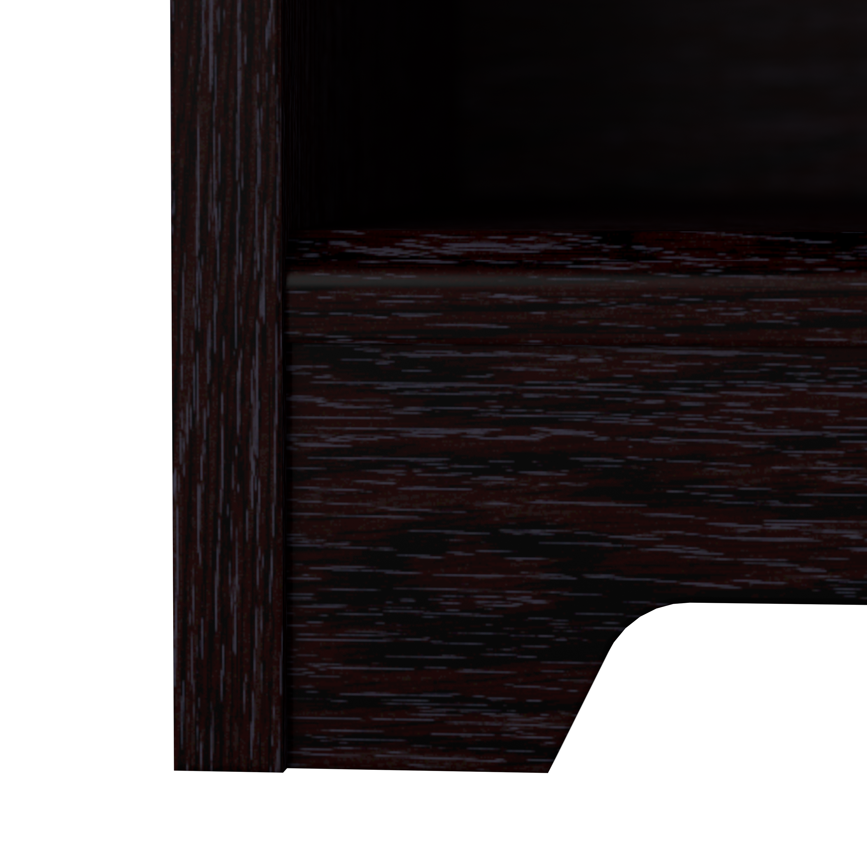 Shop Bush Furniture Cabot 52W 3 Position Sit to Stand Corner Desk with Shelves 09 WC31816 #color_espresso oak