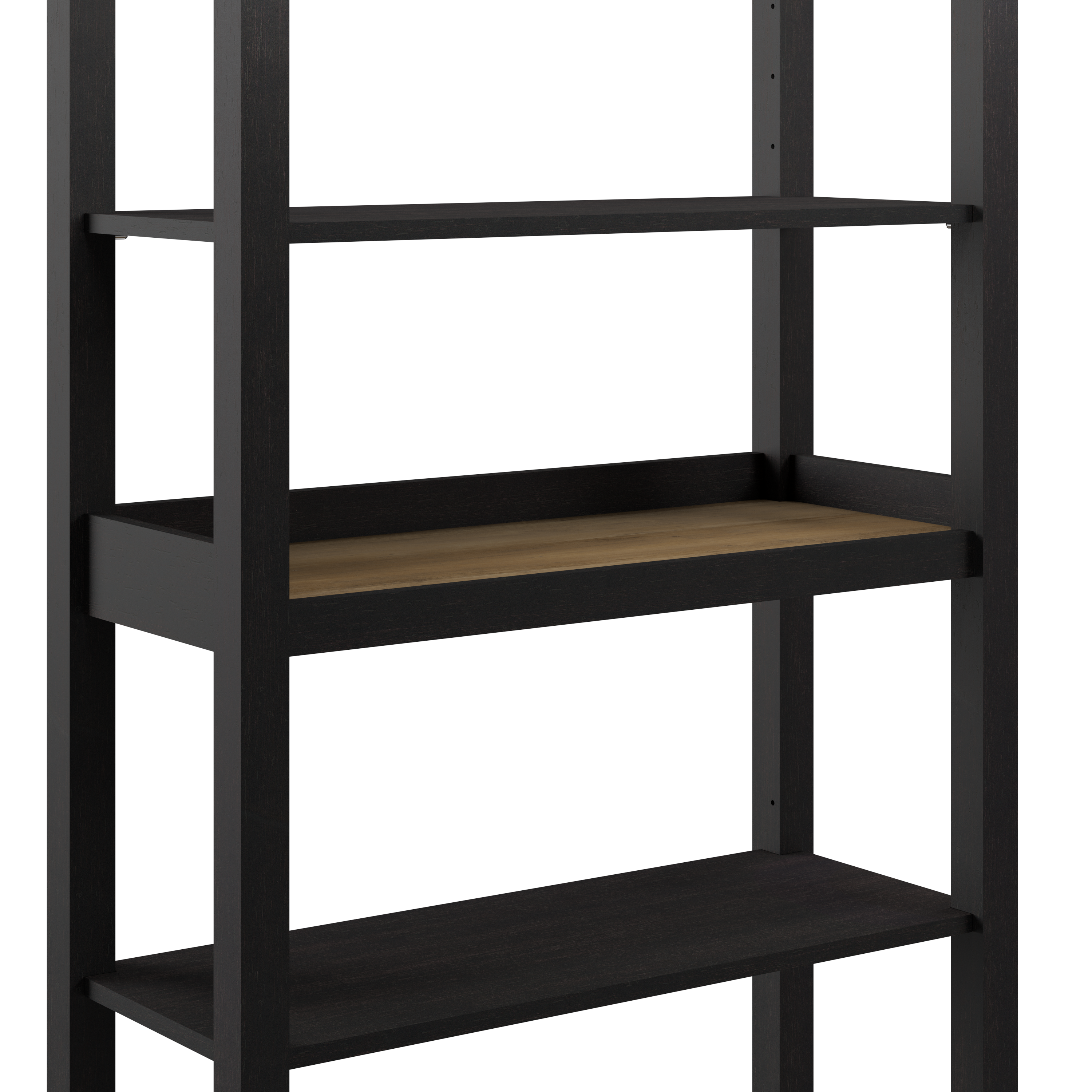 Shop Bush Furniture Mayfield Tall 5 Shelf Bookcase 03 MAB132V2P-03 #color_vintage black/reclaimed pine