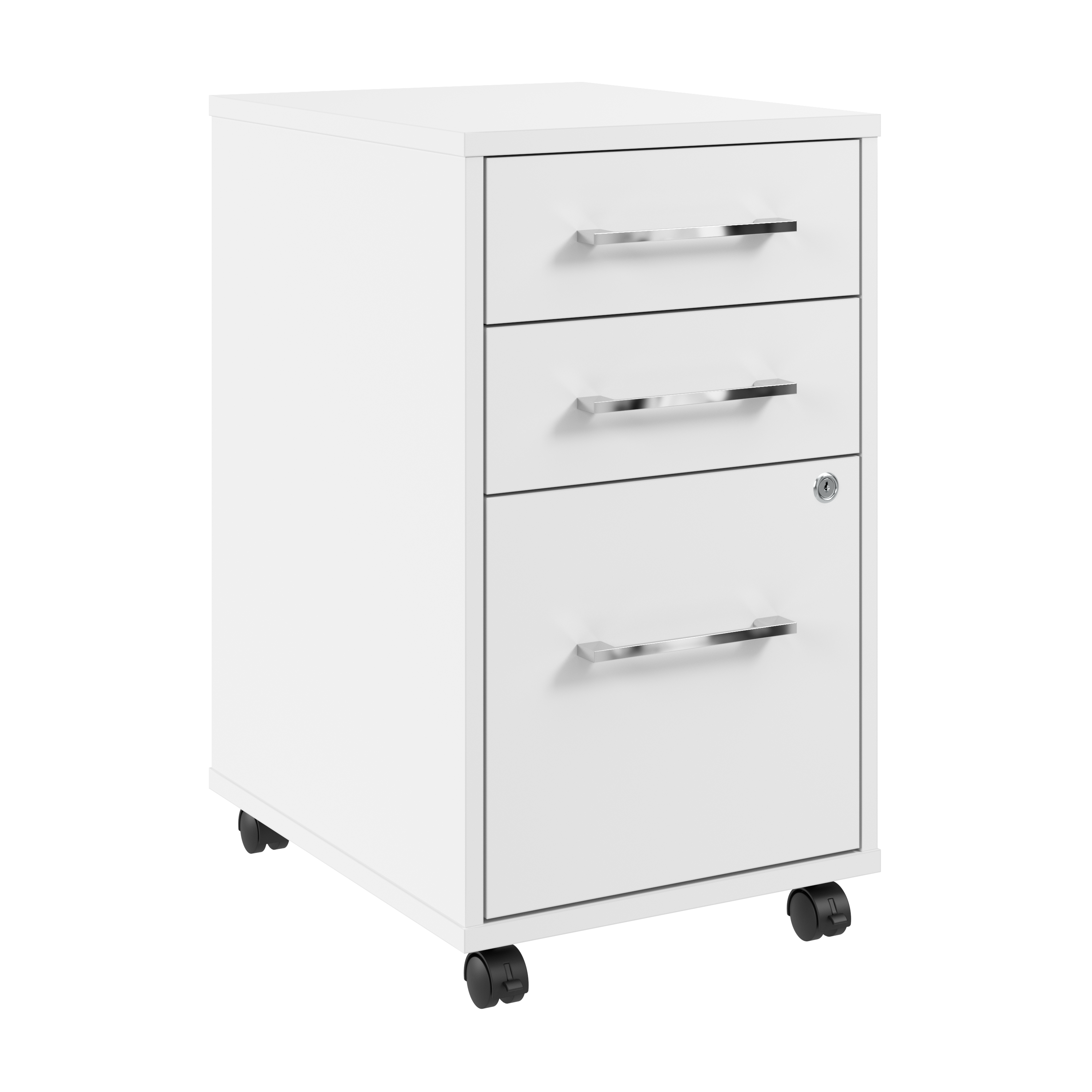 Shop Bush Business Furniture Hustle 3 Drawer Mobile File Cabinet 02 HUF116WH #color_white
