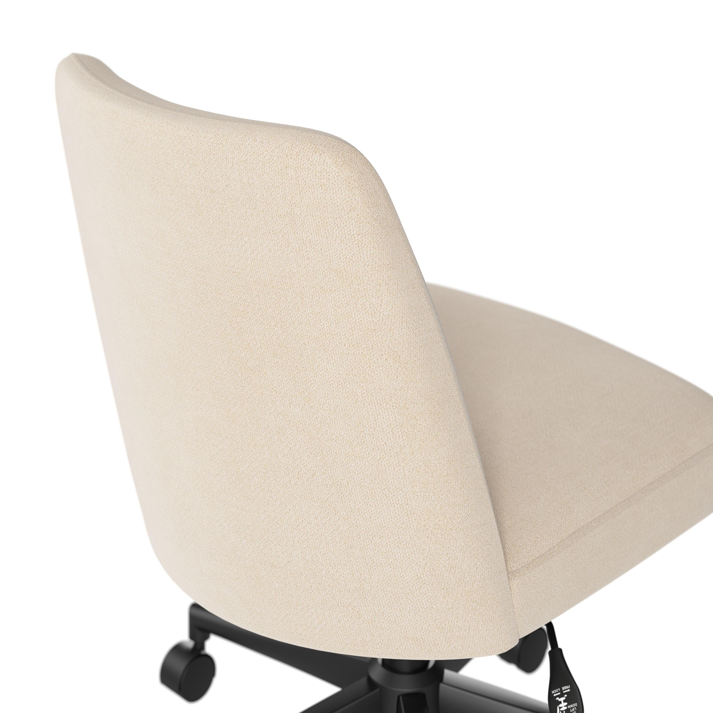 Shop Bush Furniture Serenity Mid Back Armless Office Chair with Wheels 09 CH4101SBF-03 #color_soft beige fabric