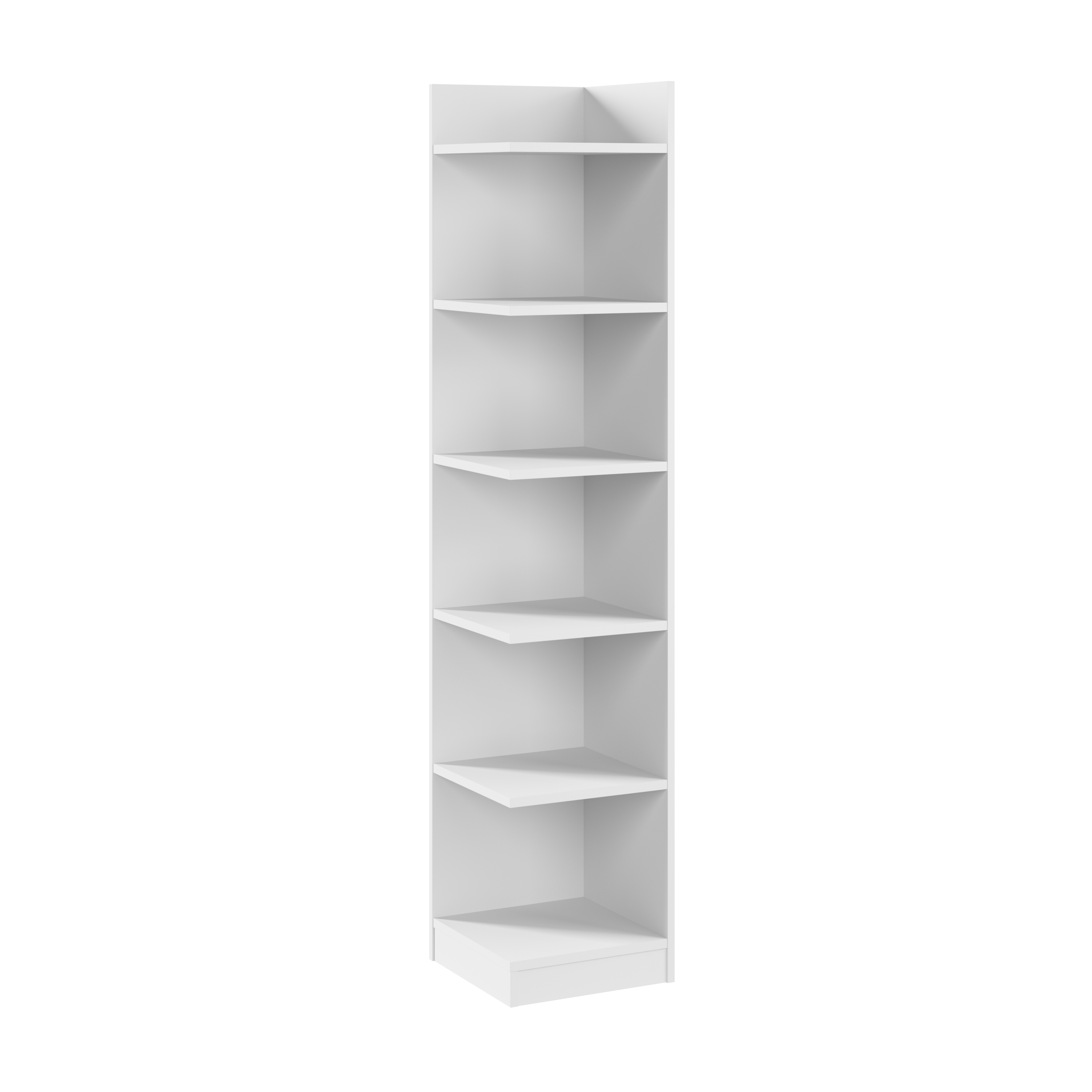 Shop Bush Furniture Universal 15W Tall Corner Bookshelf 02 UBB115WH #color_white