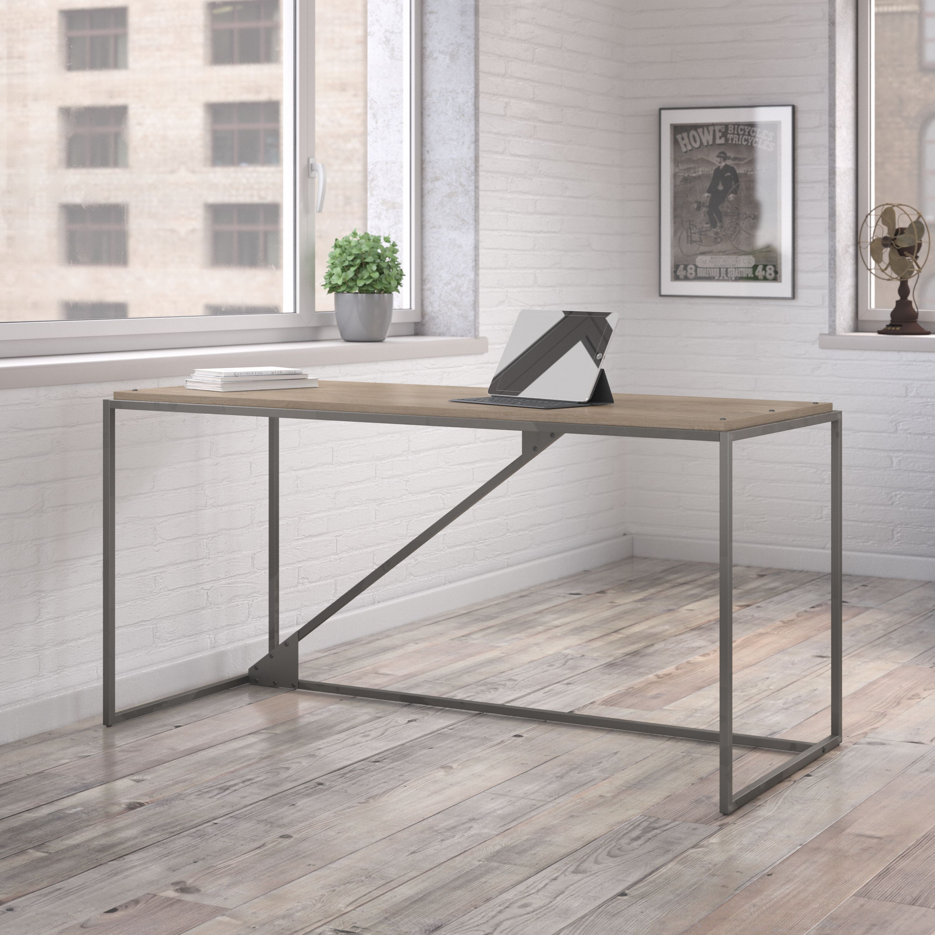 Shop Bush Furniture Refinery 62W Industrial Desk 01 RFD162RG-03 #color_rustic gray