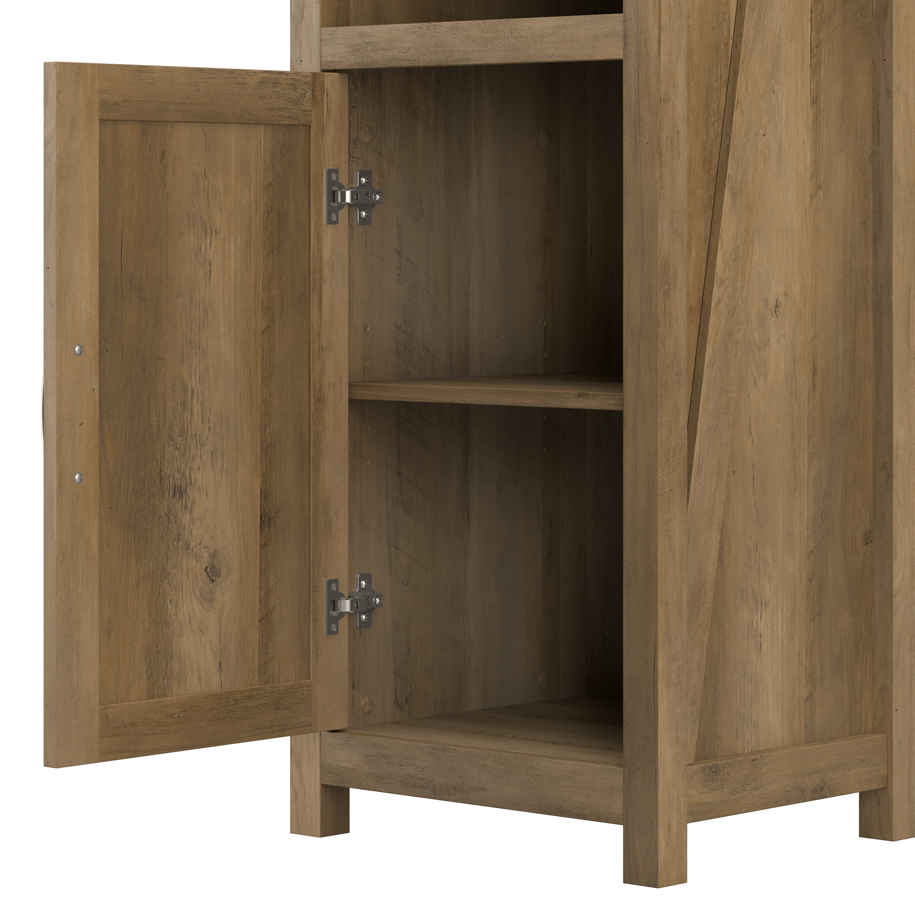 Shop Bush Furniture Knoxville Tall 5 Shelf Bookcase with Doors 08 CGB132RCP-03 #color_reclaimed pine