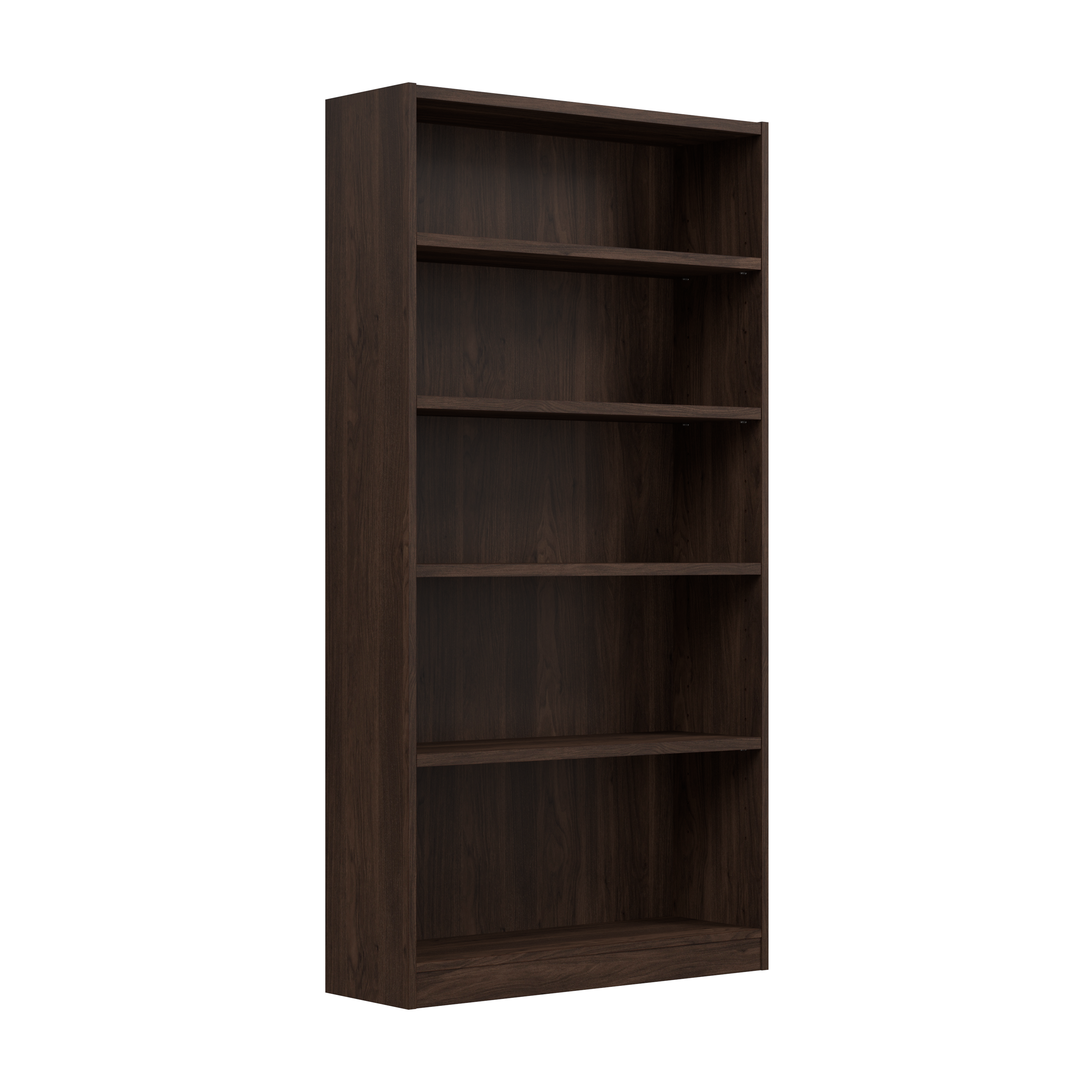 Shop Bush Furniture Universal Tall 5 Shelf Bookcase 02 WL12453 #color_black walnut