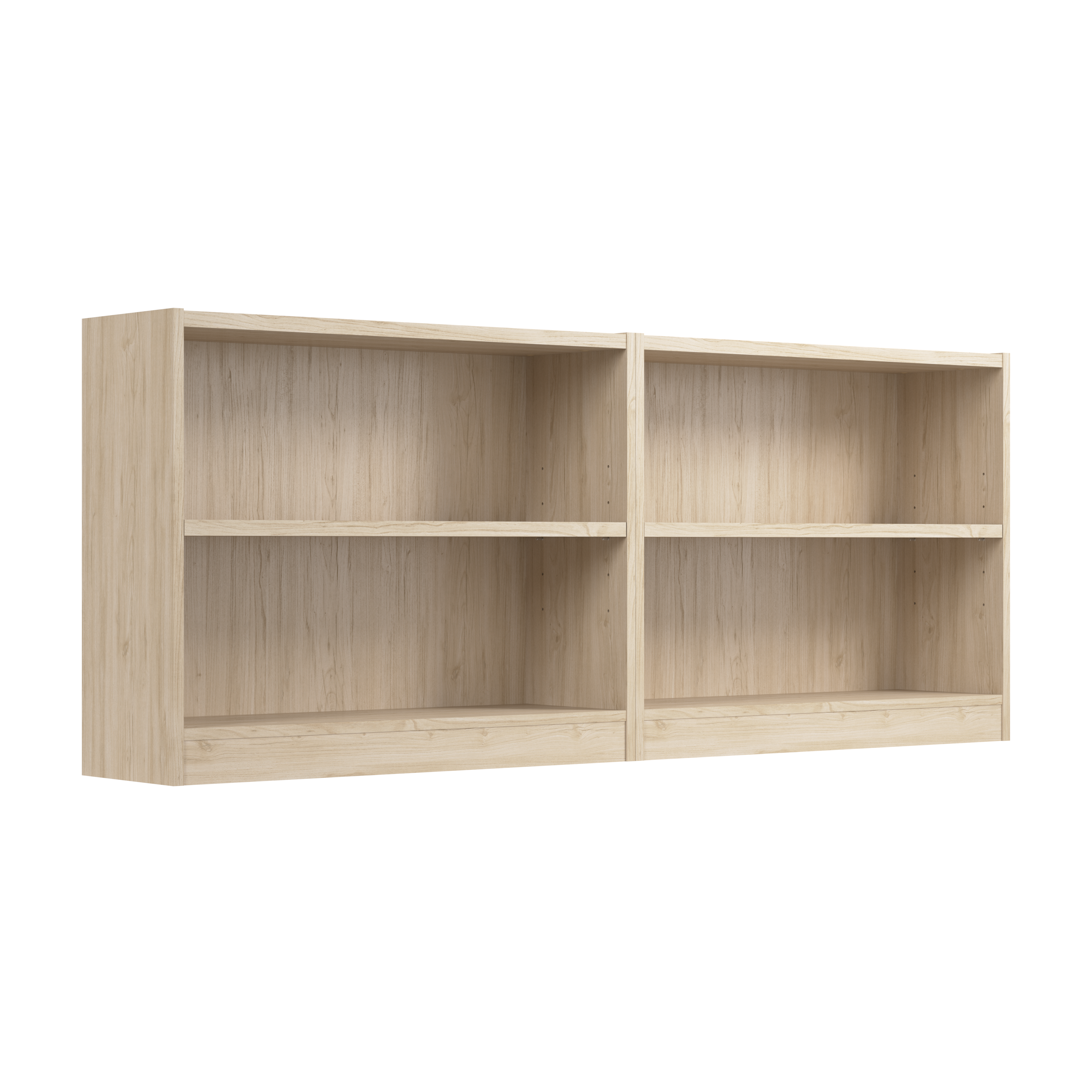 Shop Bush Furniture Universal Small 2 Shelf Bookcase - Set of 2 02 UB001NE #color_natural elm