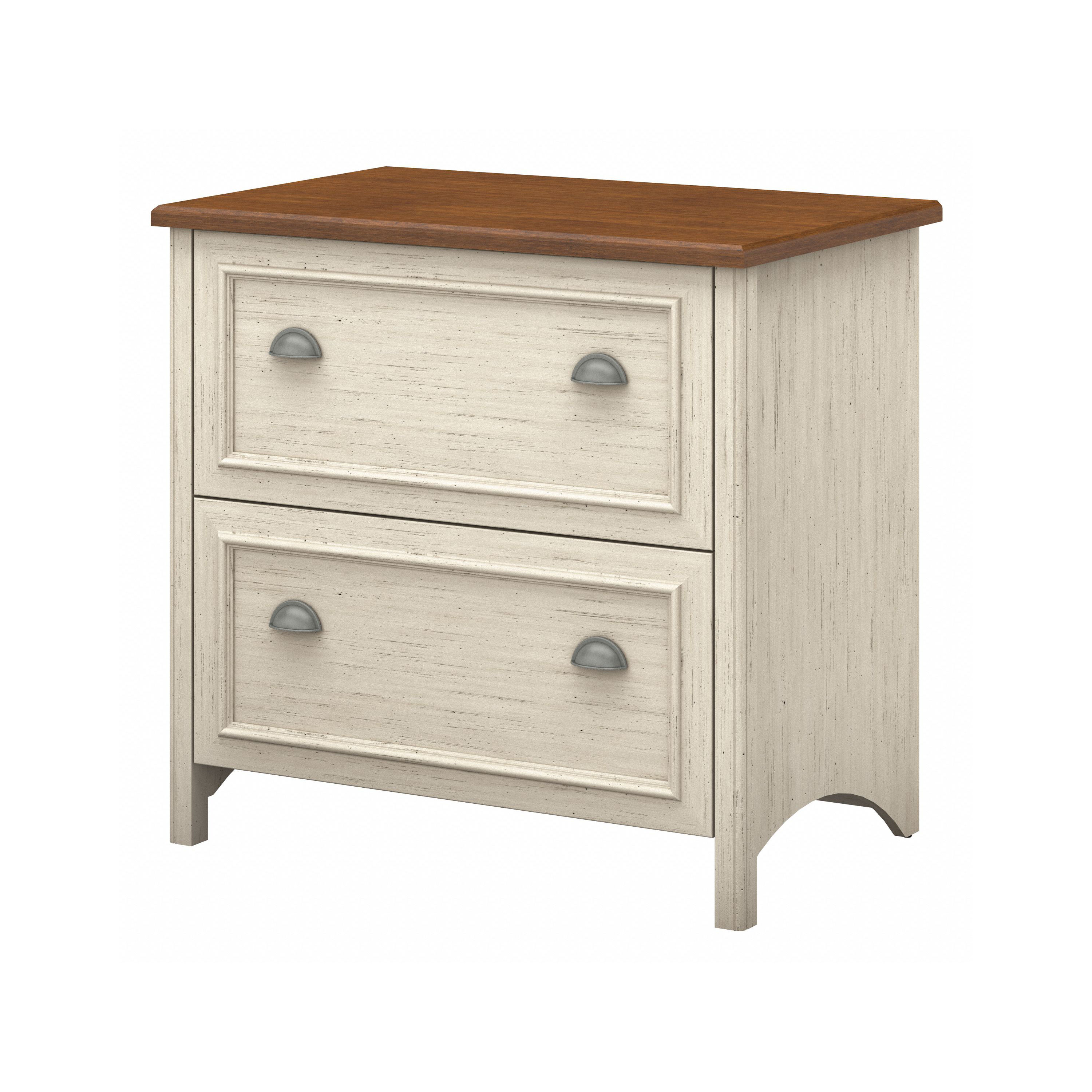 Shop Bush Furniture Fairview 2 Drawer Lateral File Cabinet 02 WC53284-03 #color_antique white/tea maple