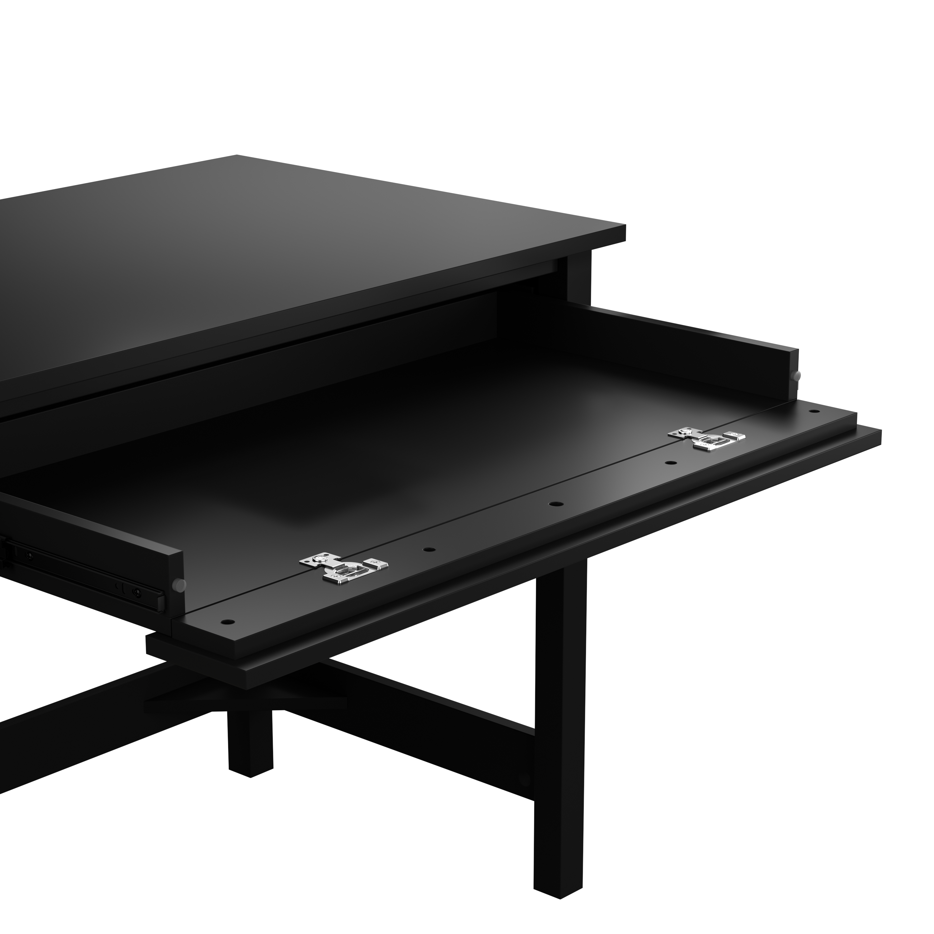 Shop Bush Furniture Broadview 54W Computer Desk with Shelves 07 BDD154CBL-03 #color_classic black