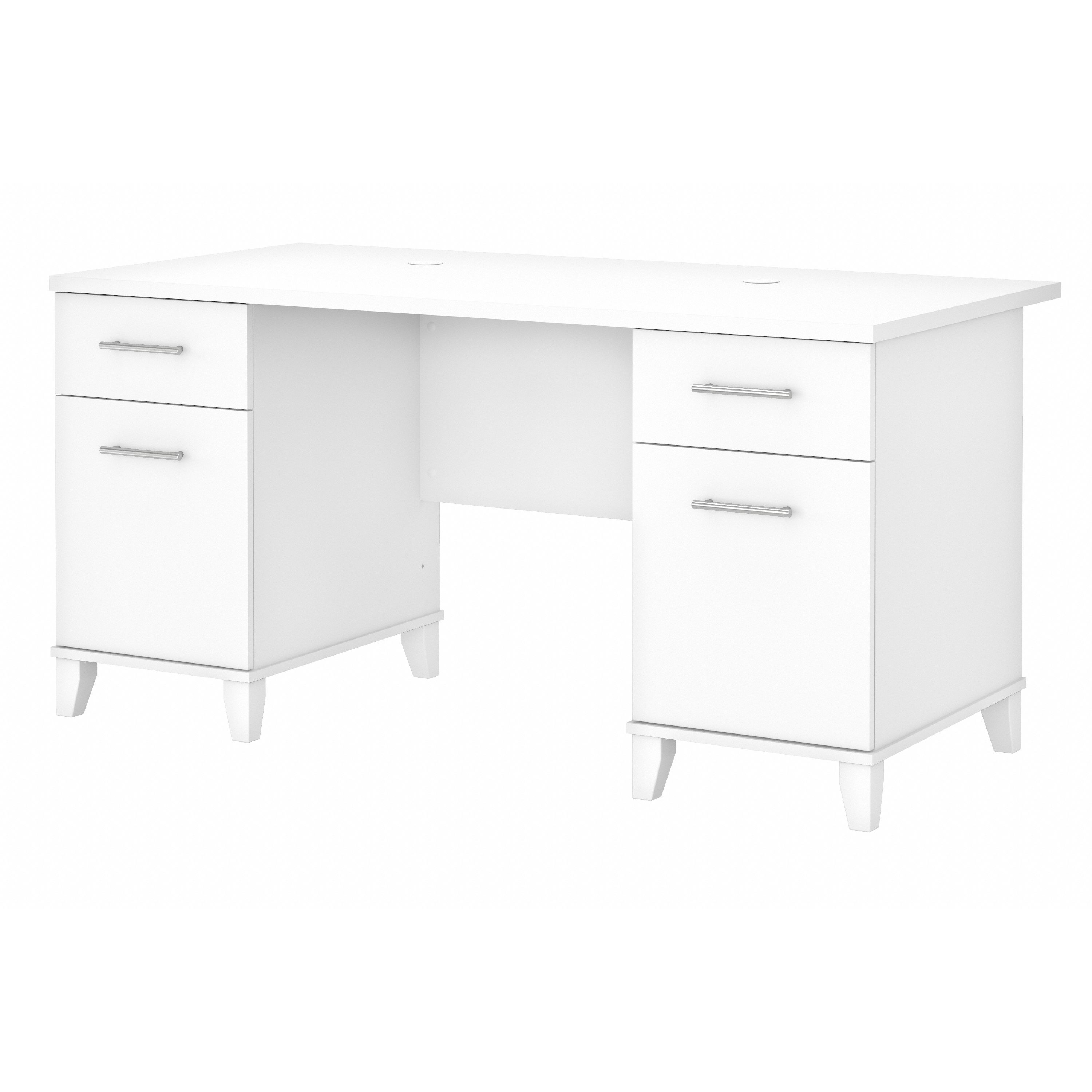 Shop Bush Furniture Somerset 60W Office Desk with Drawers 02 WC81928K #color_white