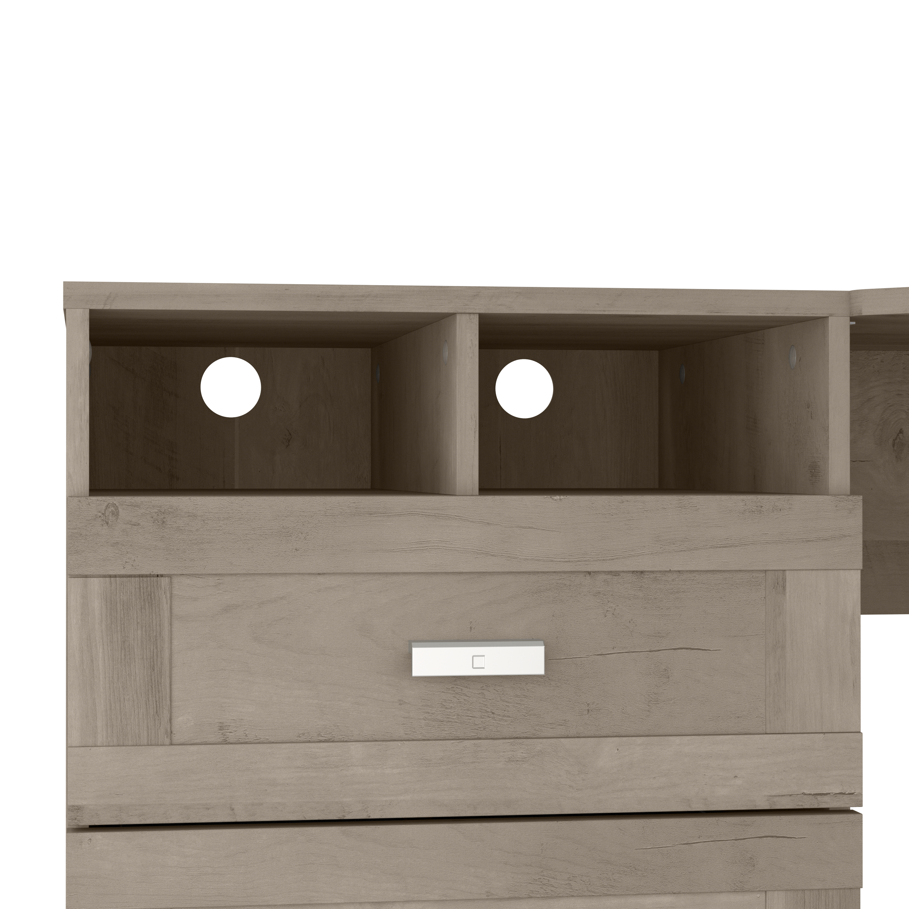 Shop Bush Furniture Wheaton 60W Reversible Corner Desk with Storage 07 MY72213-03 #color_driftwood gray