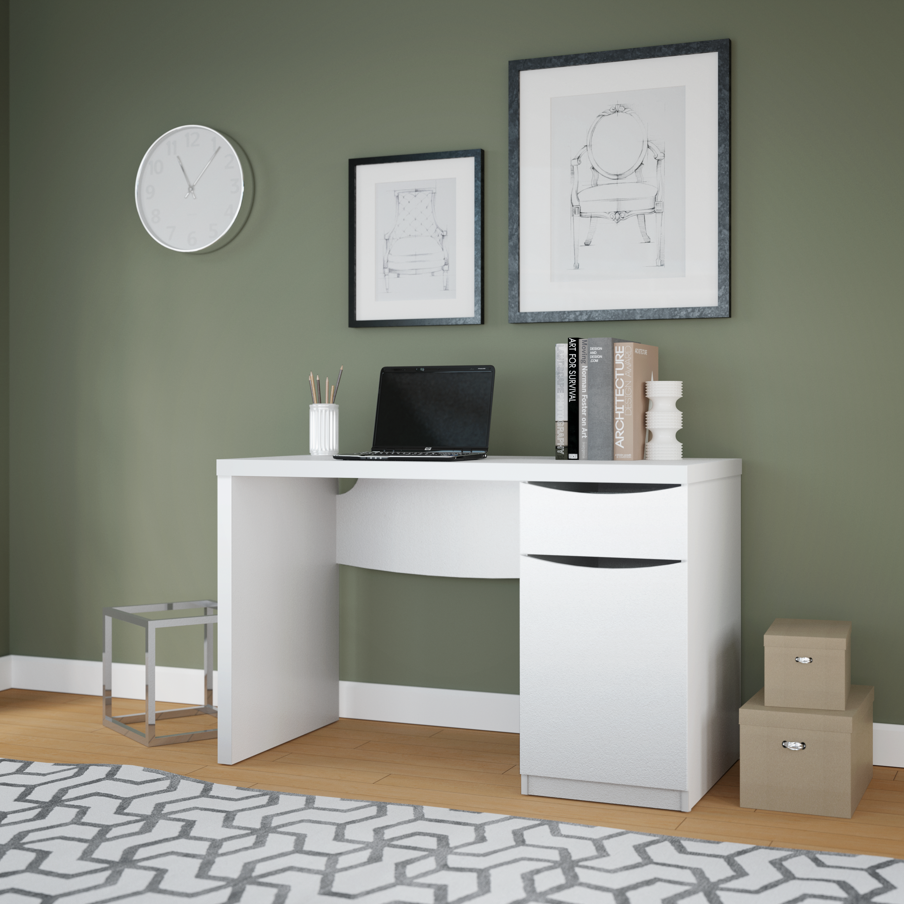 Shop Bush Furniture Montrese Computer Desk 01 MY72117-03 #color_pure white