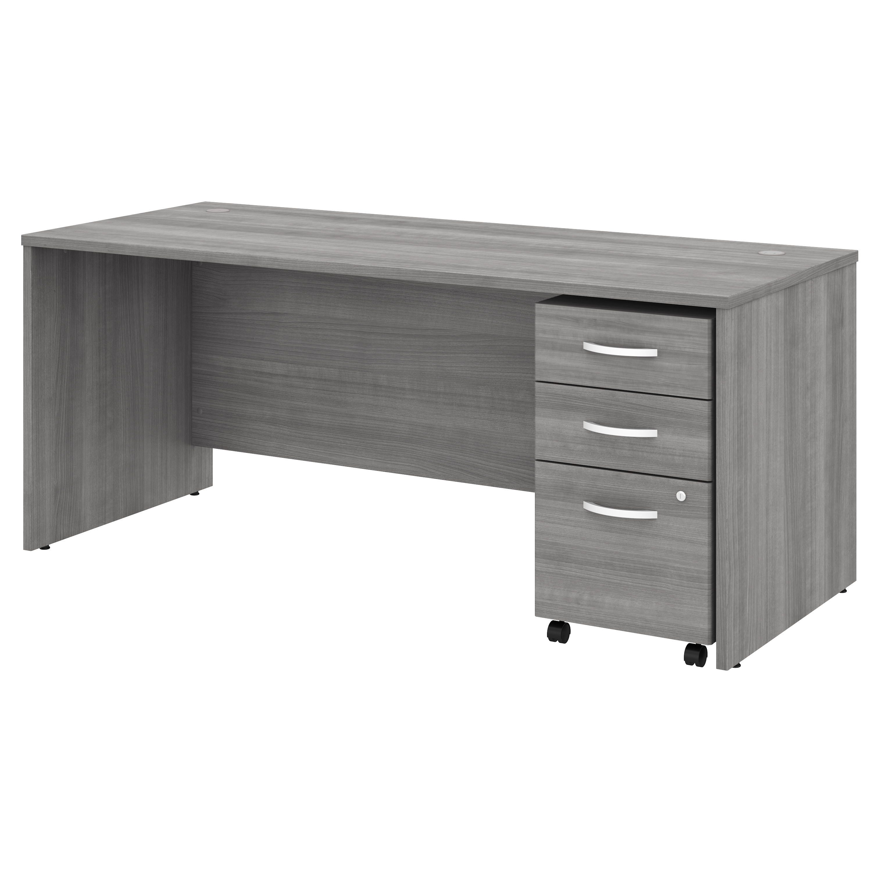 Shop Bush Business Furniture Studio C 72W x 30D Office Desk with Mobile File Cabinet 02 STC013PGSU #color_platinum gray