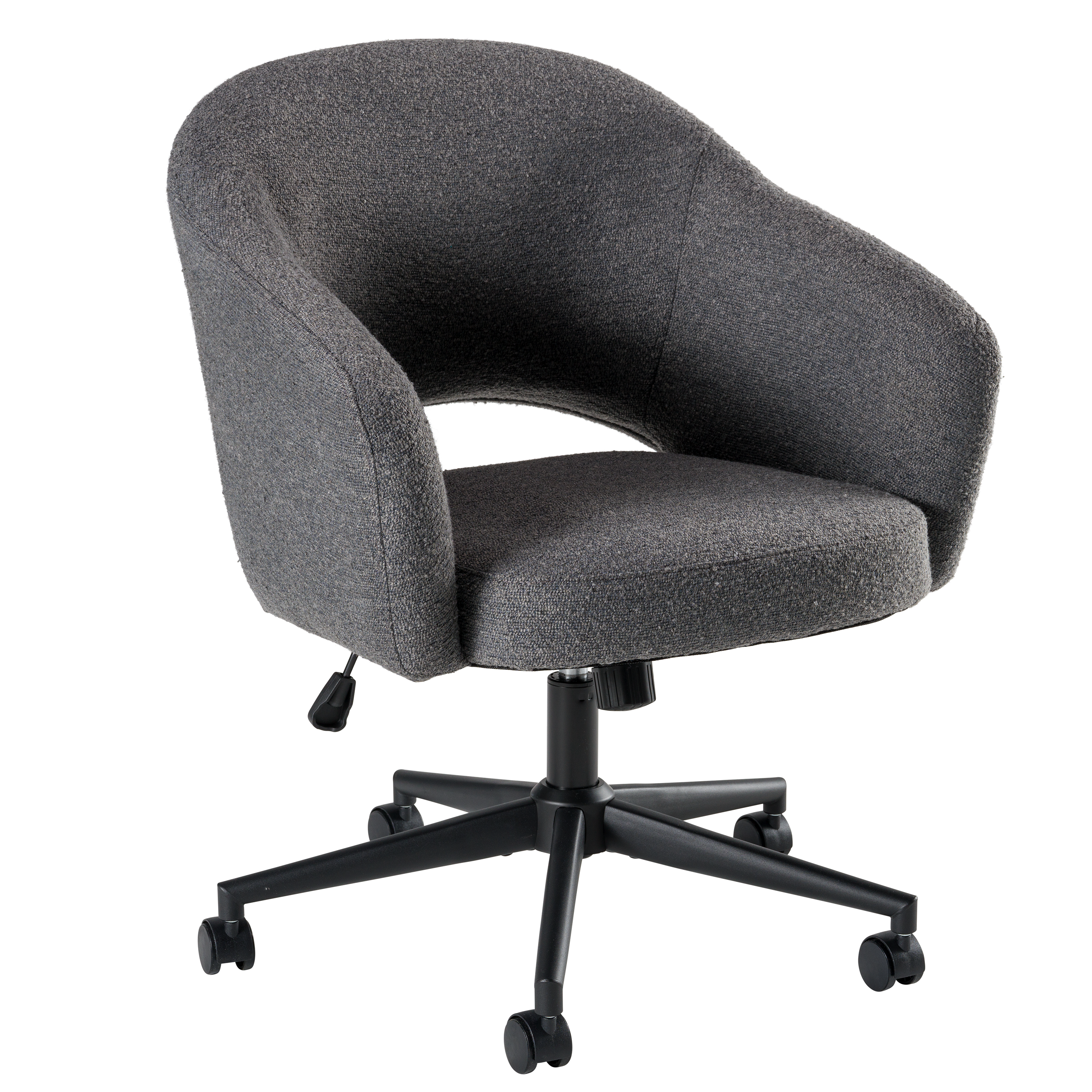 Shop Bush Furniture Fairfax Mid Century Modern Desk Chair for Home Office 02 CH4401DCF-03 #color_dark charcoal fabric