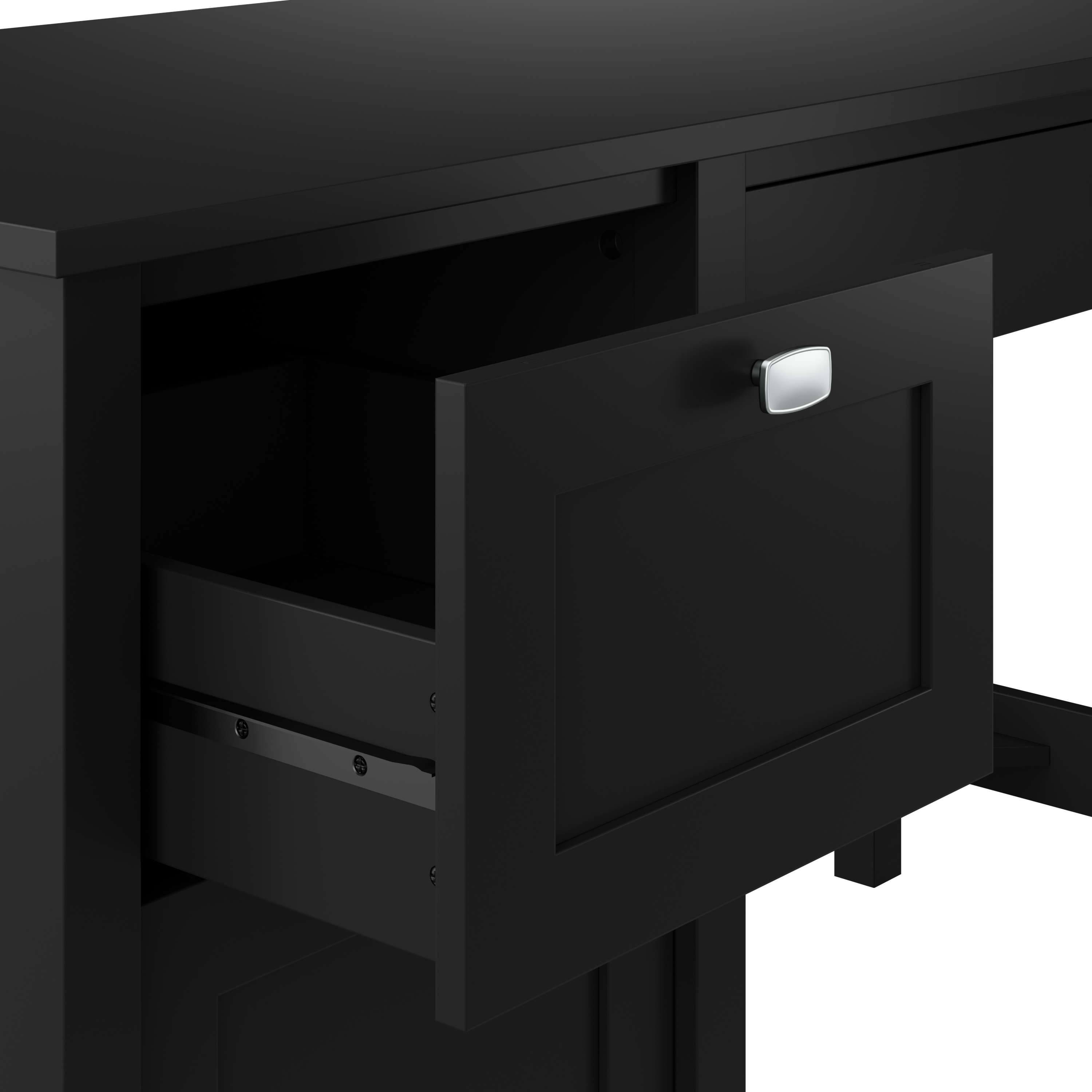 Shop Bush Furniture Broadview 54W Computer Desk with Drawers and Desktop Organizer 09 BD005CBL #color_classic black