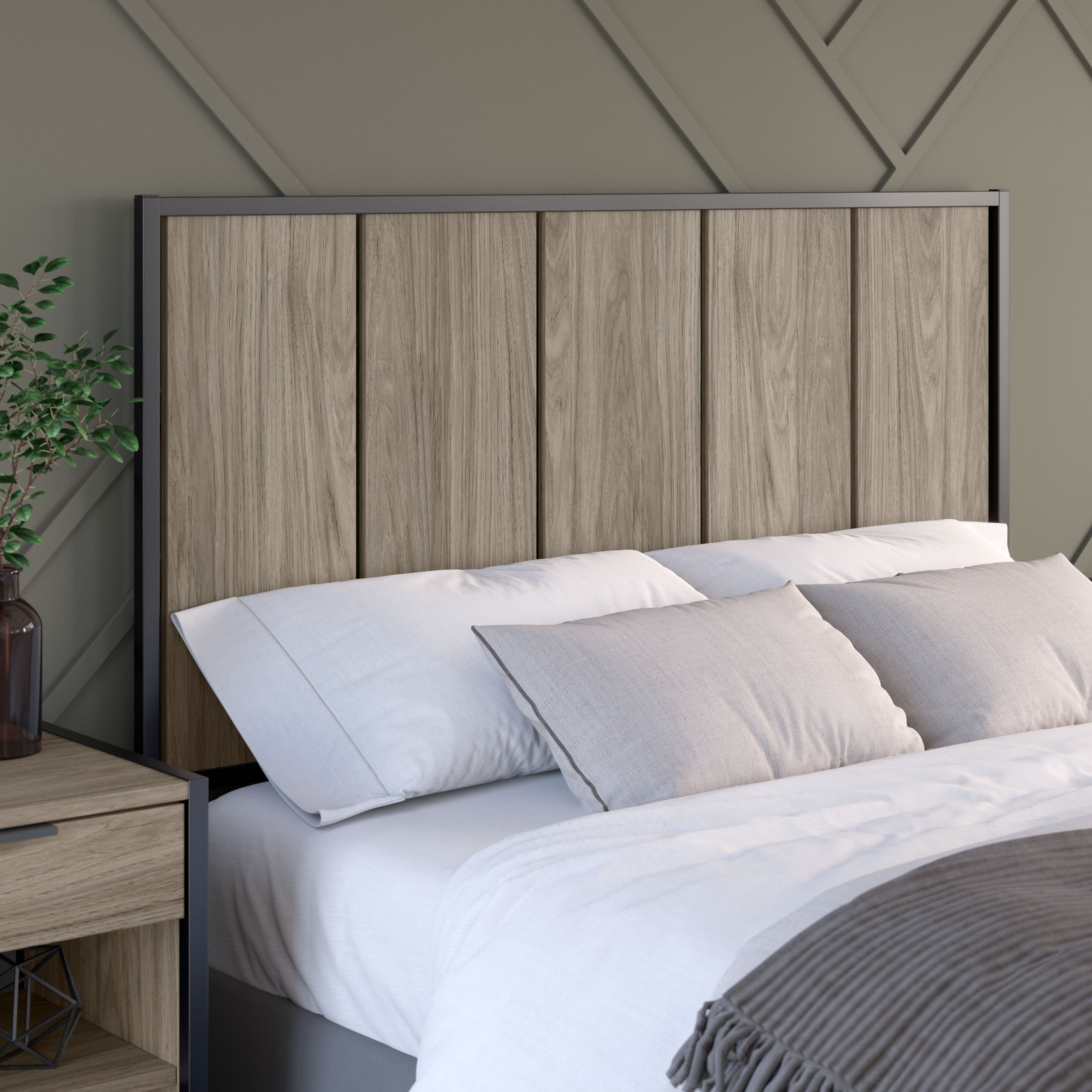 Shop Bush Furniture Atria Full/Queen Size Headboard 01 ARQ165MH #color_modern hickory