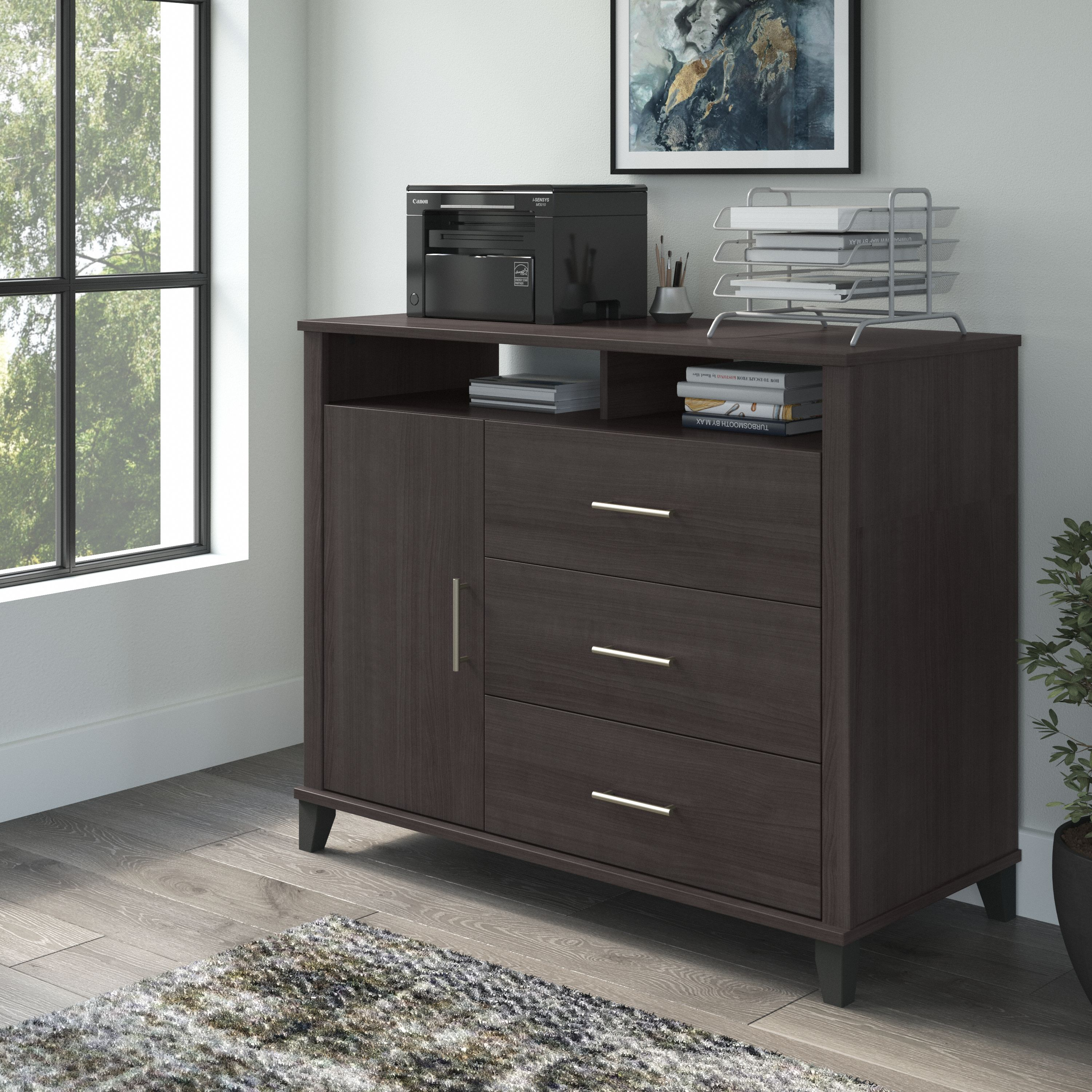 Shop Bush Furniture Somerset Office Storage Credenza 01 STV148SGK-Z2 #color_storm gray