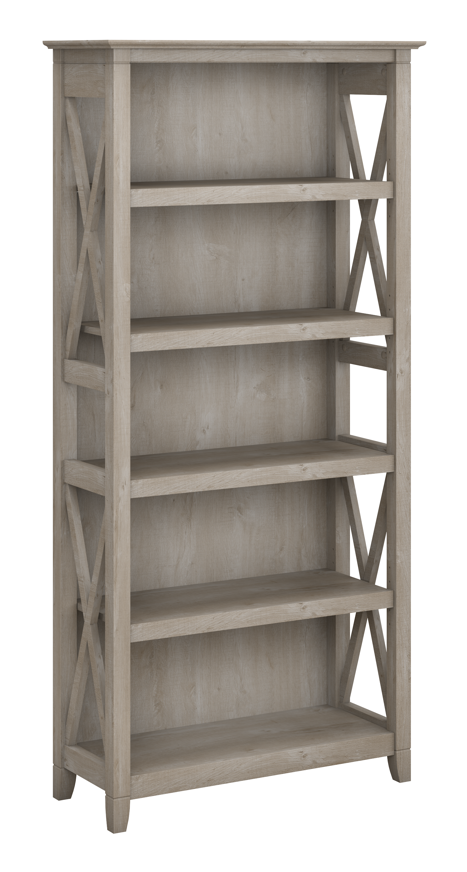 Shop Bush Furniture Key West Tall 5 Shelf Bookcase 02 KWB132WG-03 #color_washed gray