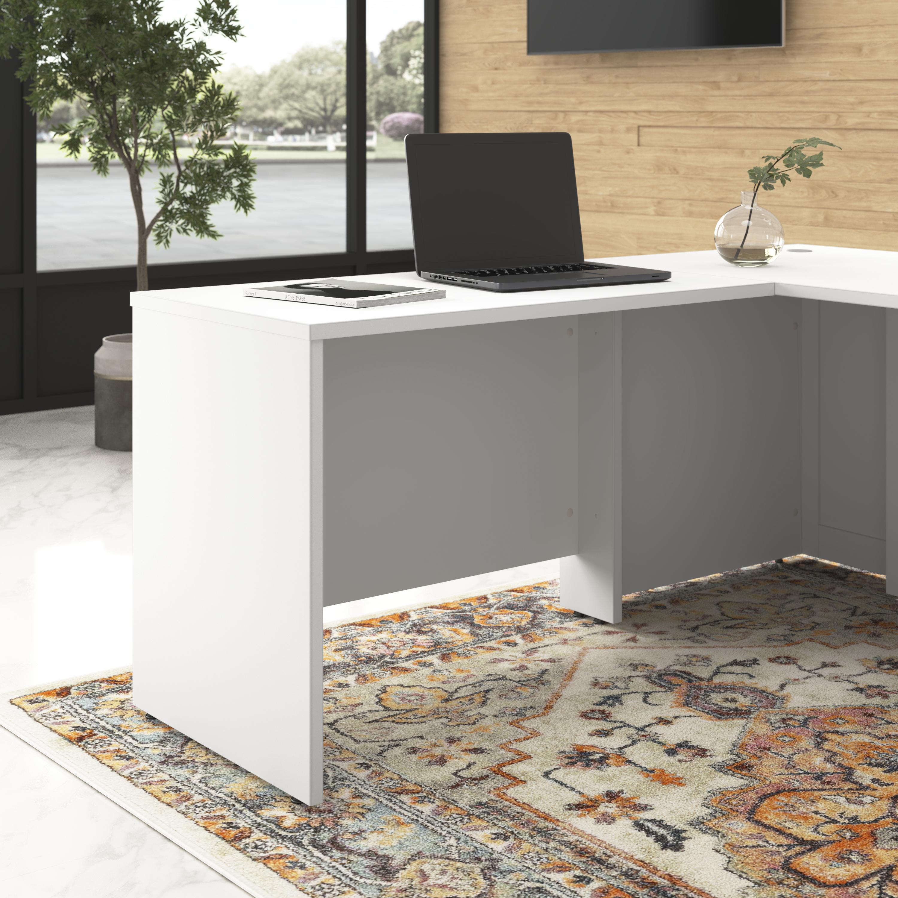 Shop Bush Business Furniture Hampton Heights 42W Desk Return 01 HHR142WH-Z #color_white