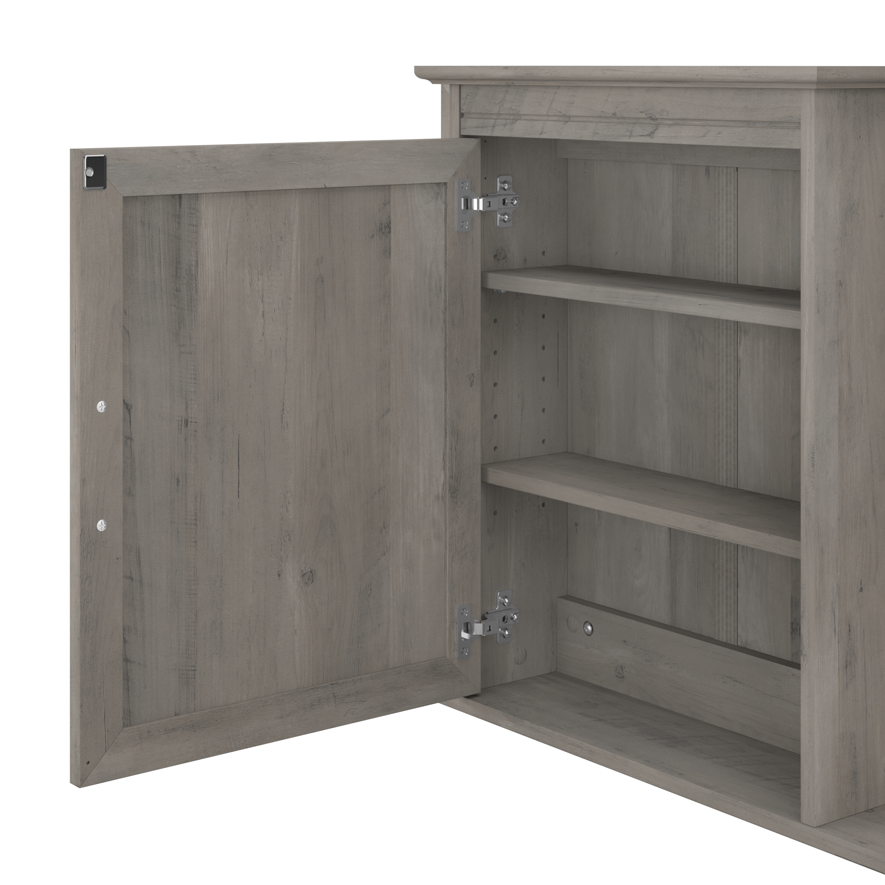 Shop Bush Furniture Key West Tall Linen Cabinet and Over The Toilet Storage Cabinet 07 KWS038DG #color_driftwood gray