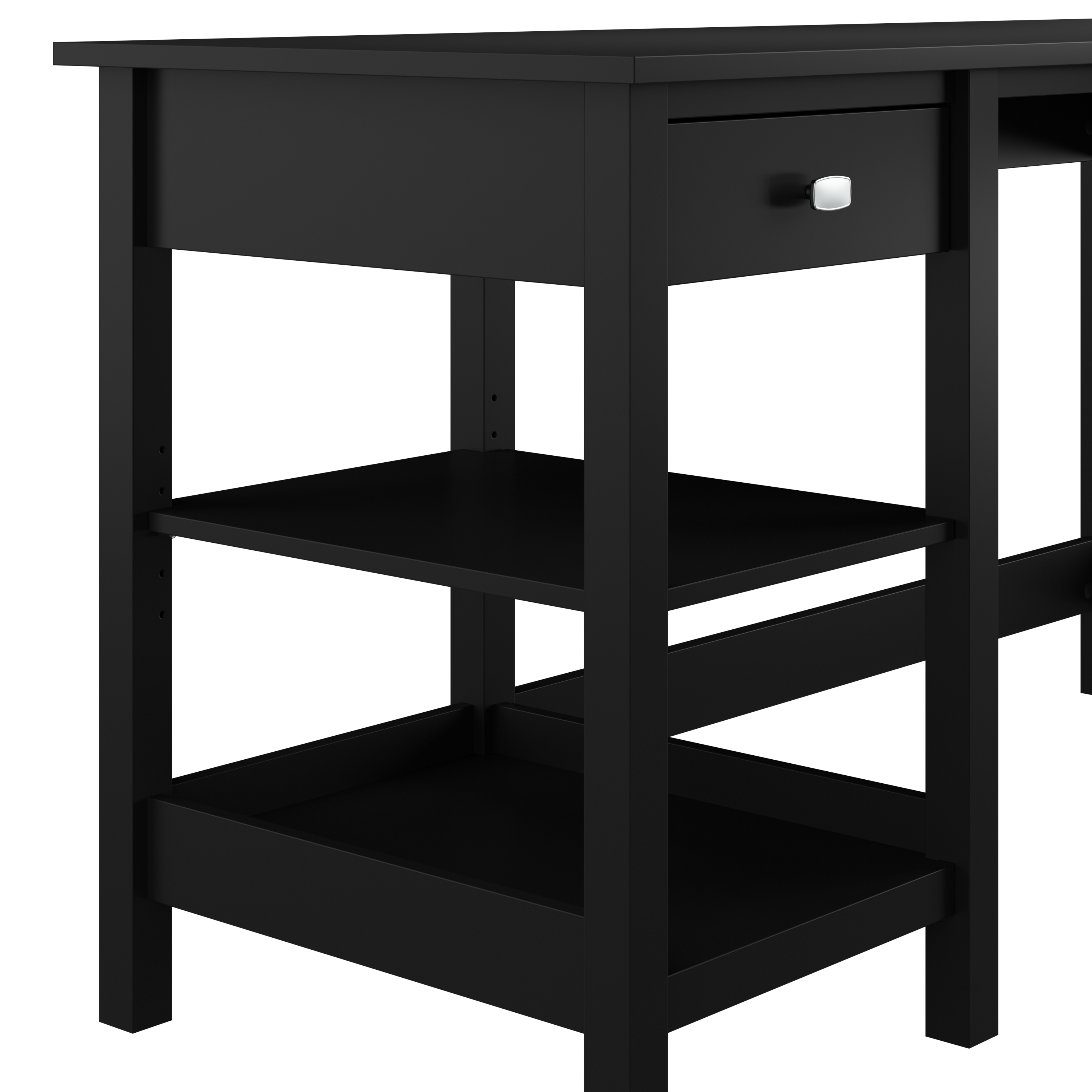 Shop Bush Furniture Broadview 54W Computer Desk with Shelves 09 BDD154CBL-03 #color_classic black