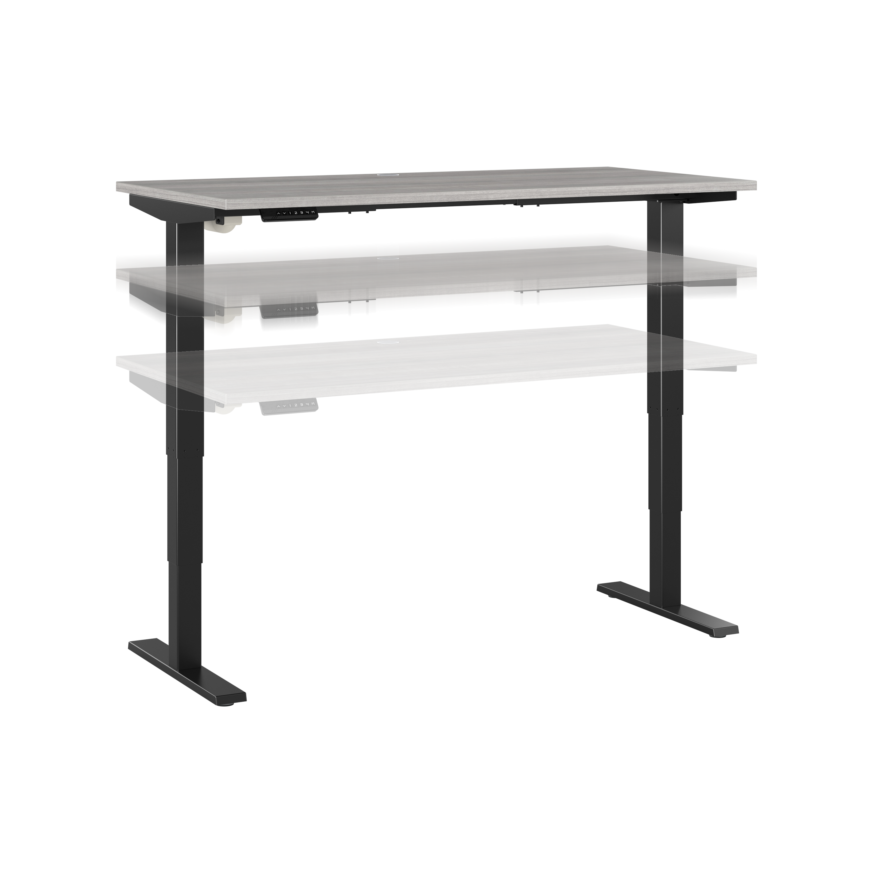 Shop Move 40 Series by Bush Business Furniture 60W x 30D Electric Height Adjustable Standing Desk 02 M4S6030PGBK #color_platinum gray/black powder coat