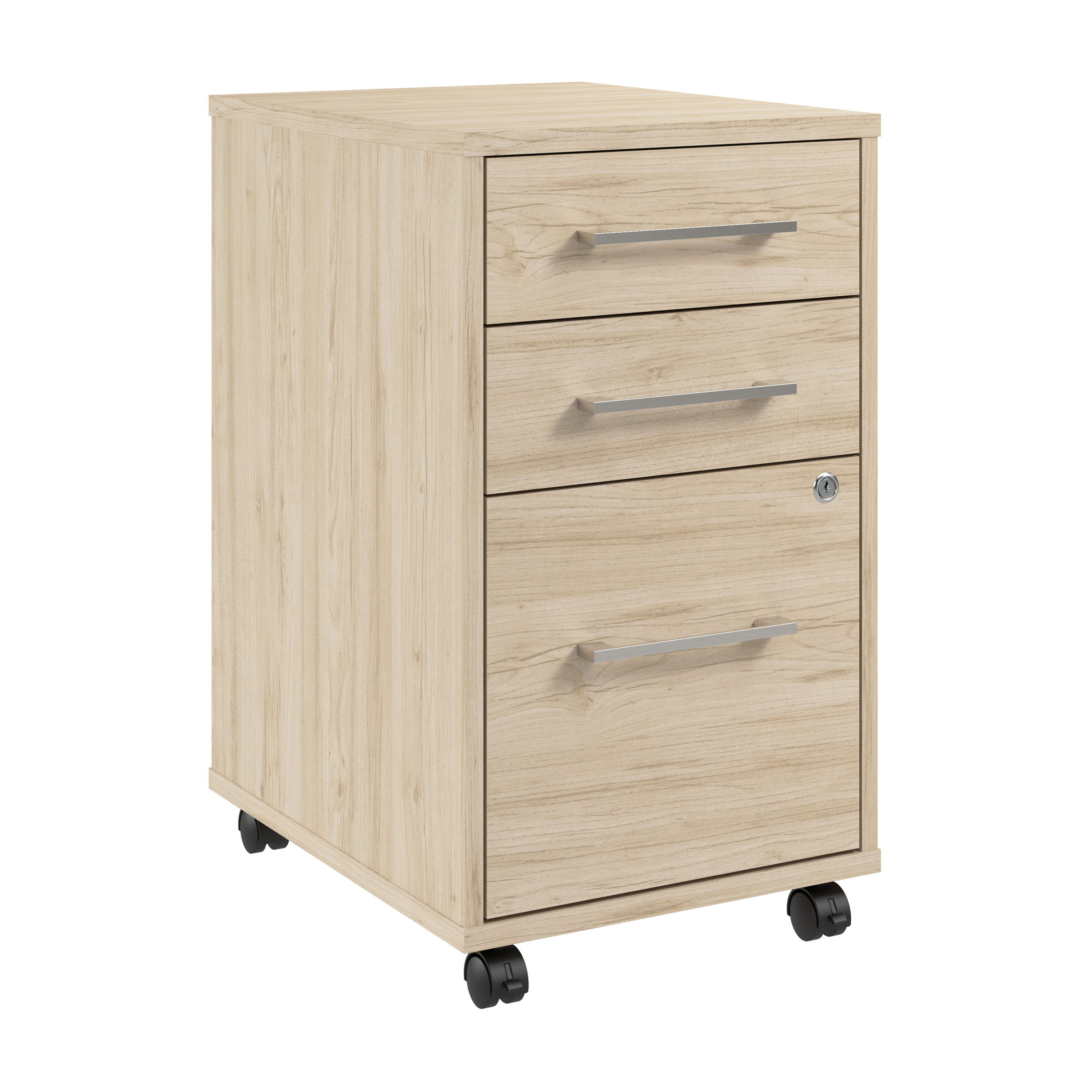 Shop Bush Business Furniture Hustle 3 Drawer Mobile File Cabinet 02 HUF116NE #color_natural elm