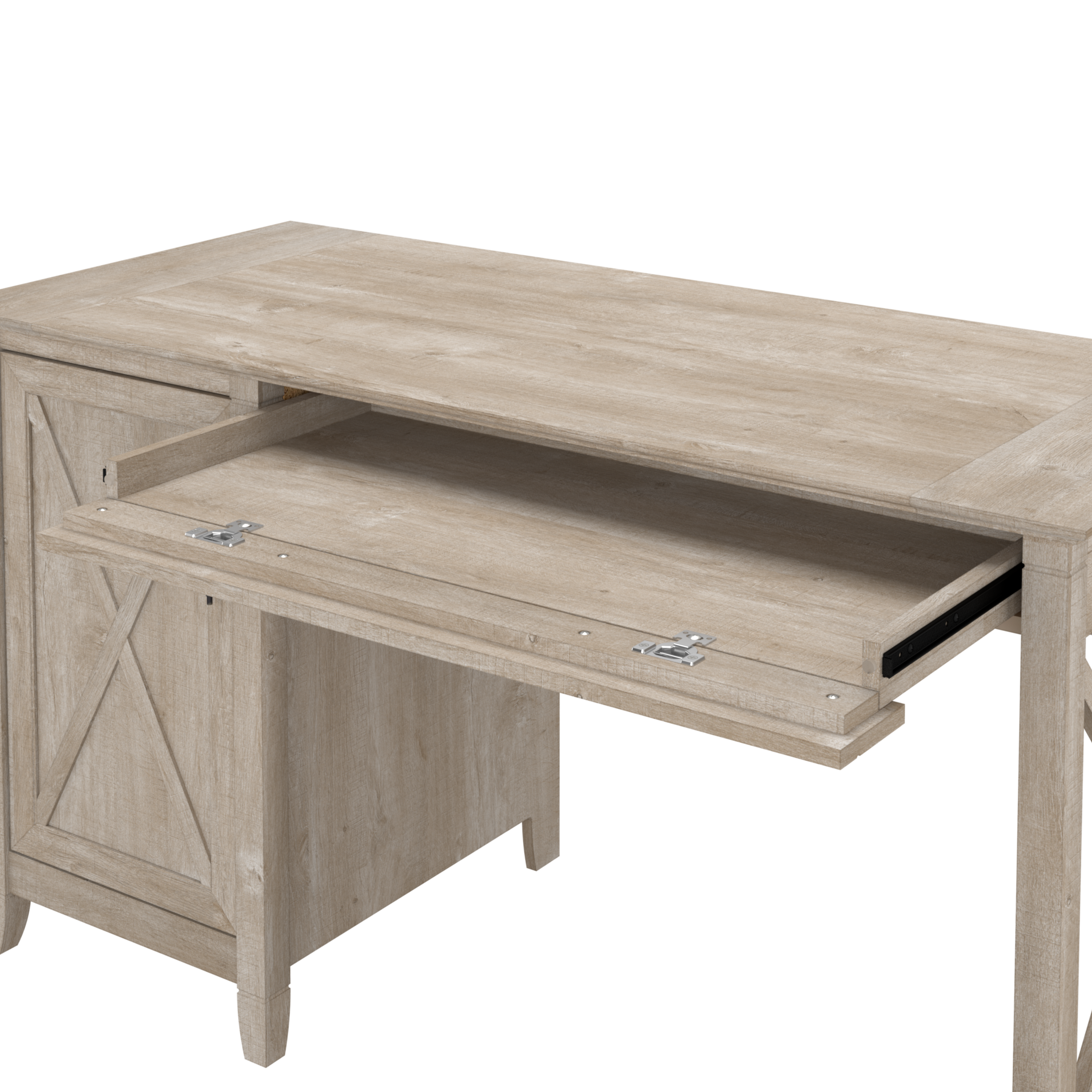 Shop Bush Furniture Key West 54W Computer Desk with Keyboard Tray and Storage 08 KWD154WG-03 #color_washed gray