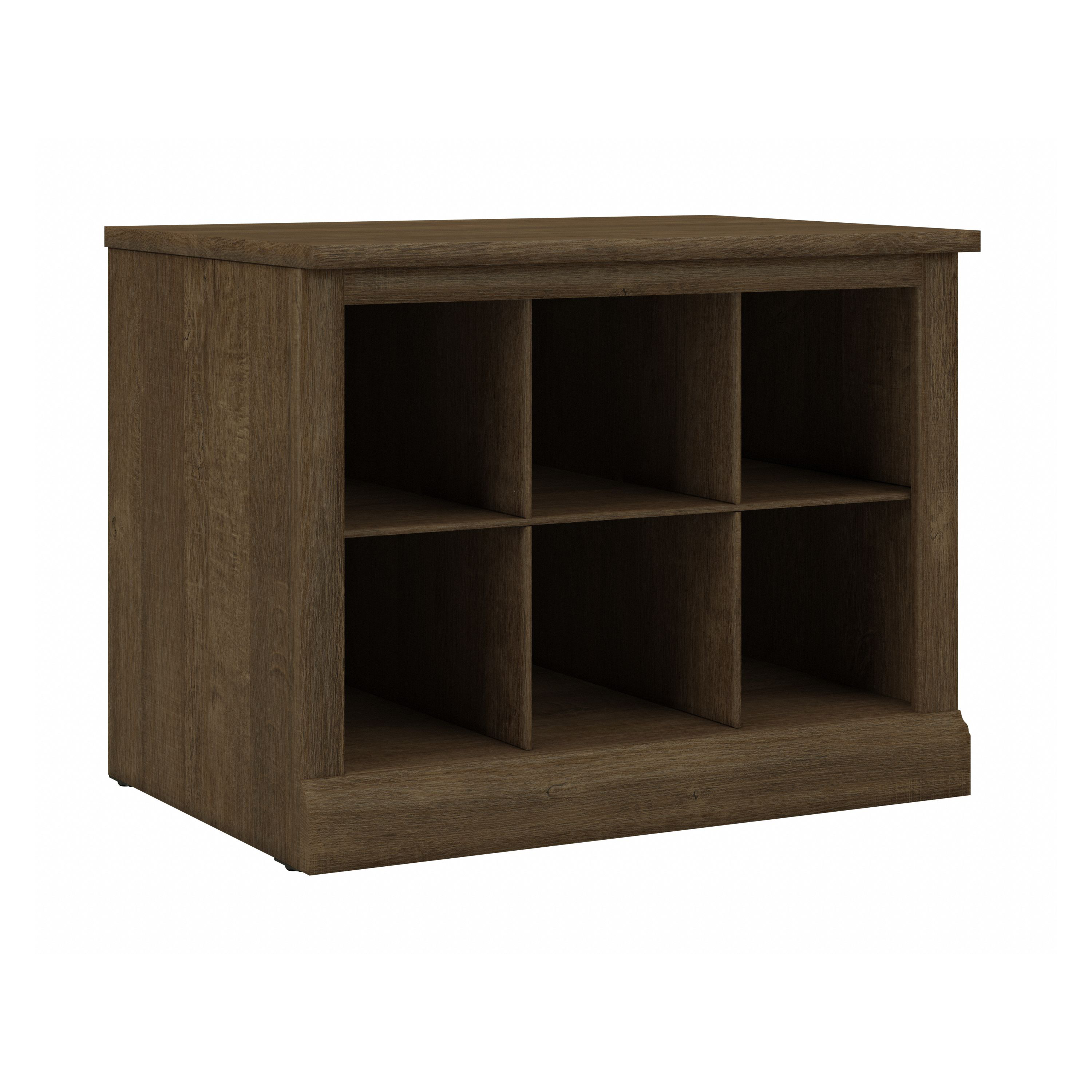 Shop Bush Furniture Woodland 24W Small Shoe Bench with Shelves 02 WDS224ABR-03 #color_ash brown