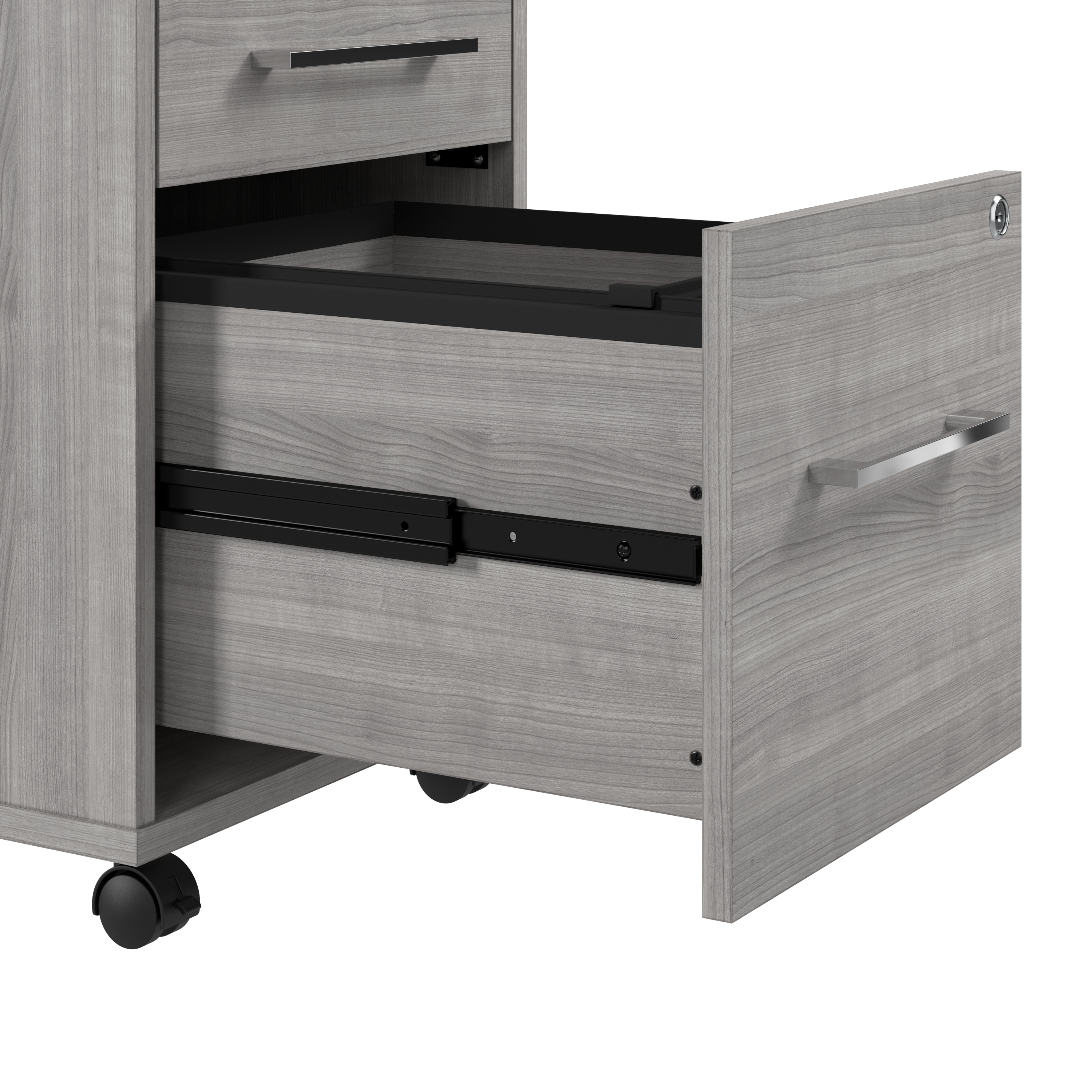 Shop Bush Business Furniture Hustle 3 Drawer Mobile File Cabinet 04 HUF116PG #color_platinum gray