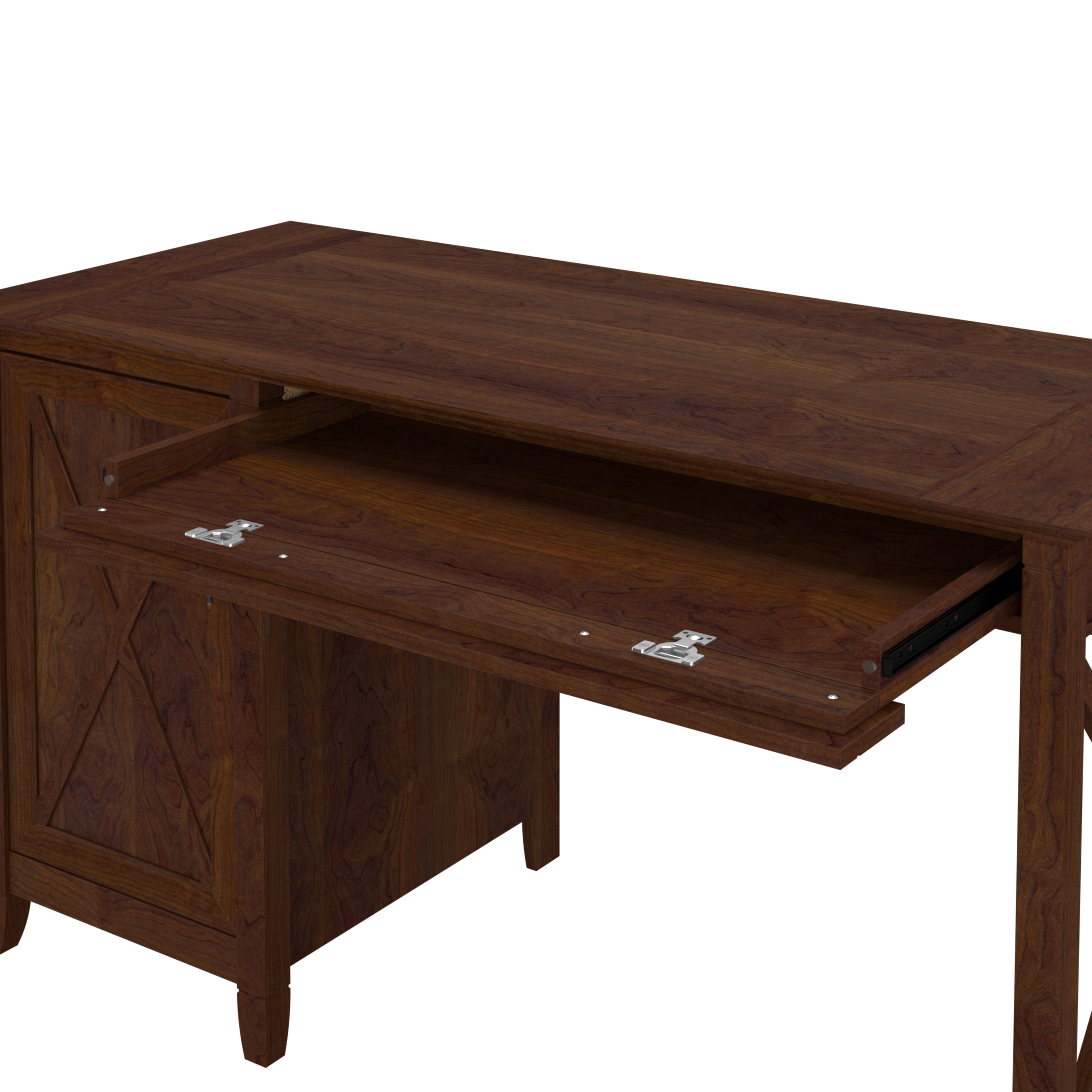 Shop Bush Furniture Key West 54W Computer Desk with Keyboard Tray and Storage 08 KWD154BC-03 #color_bing cherry