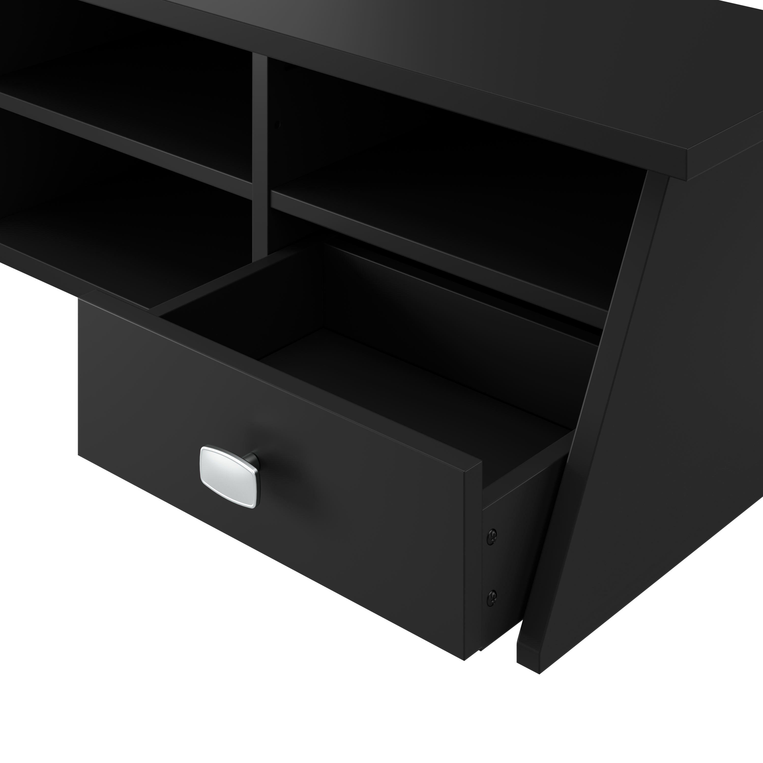 Shop Bush Furniture Broadview 60W L Shaped Computer Desk with Storage and Desktop Organizer 08 BD029CBL #color_classic black