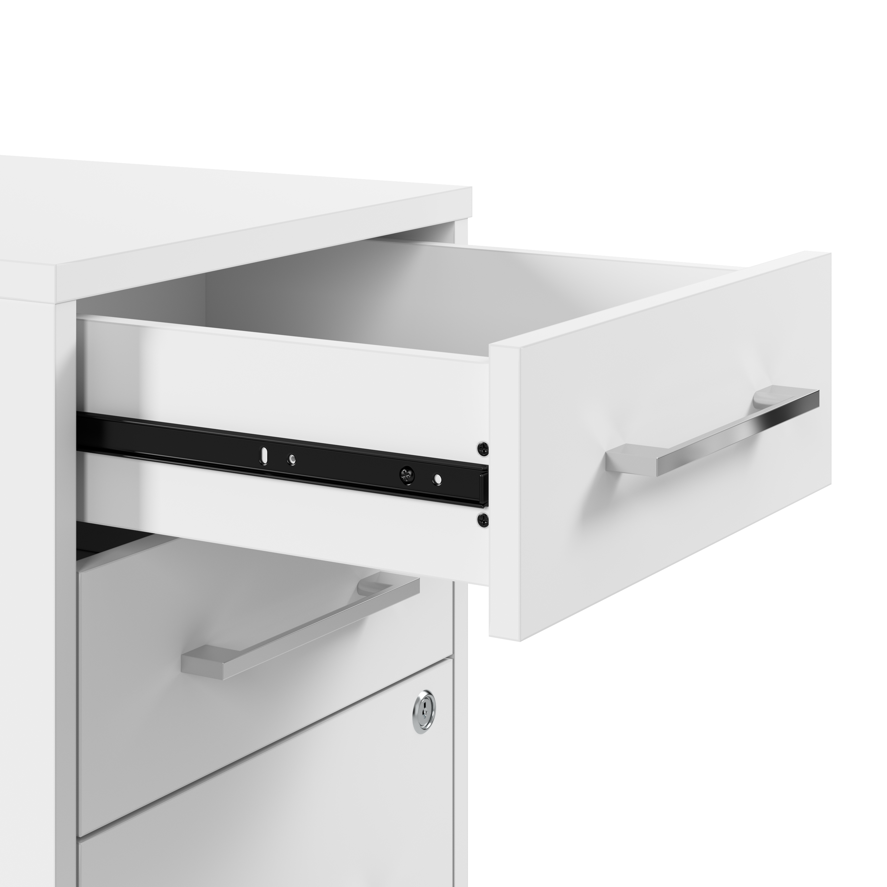 Shop Bush Business Furniture Hustle 3 Drawer Mobile File Cabinet 03 HUF116WH #color_white