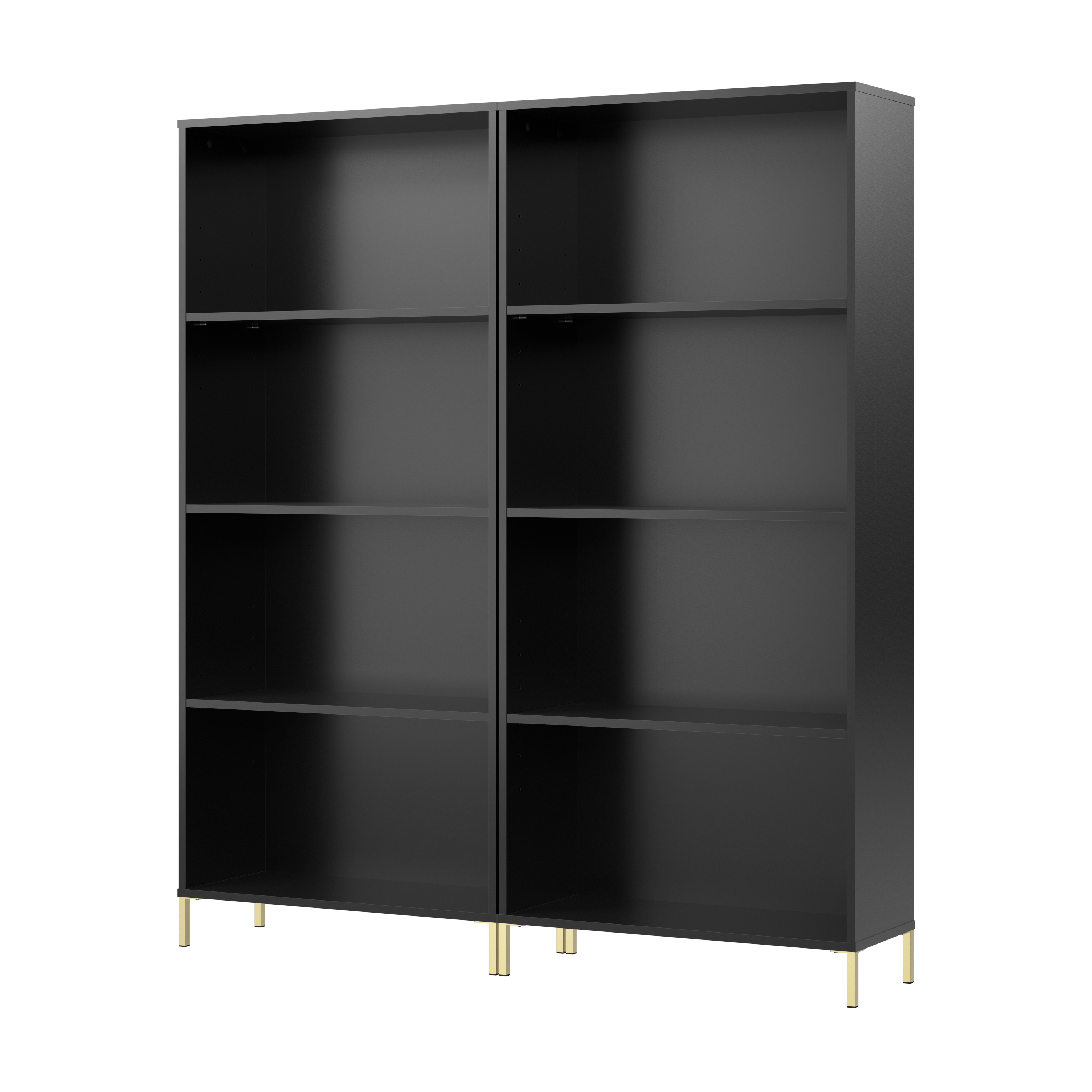 Shop Bush Furniture Soho 4 Shelf Bookcase - Set of 2 02 SHH003BL #color_black stipple