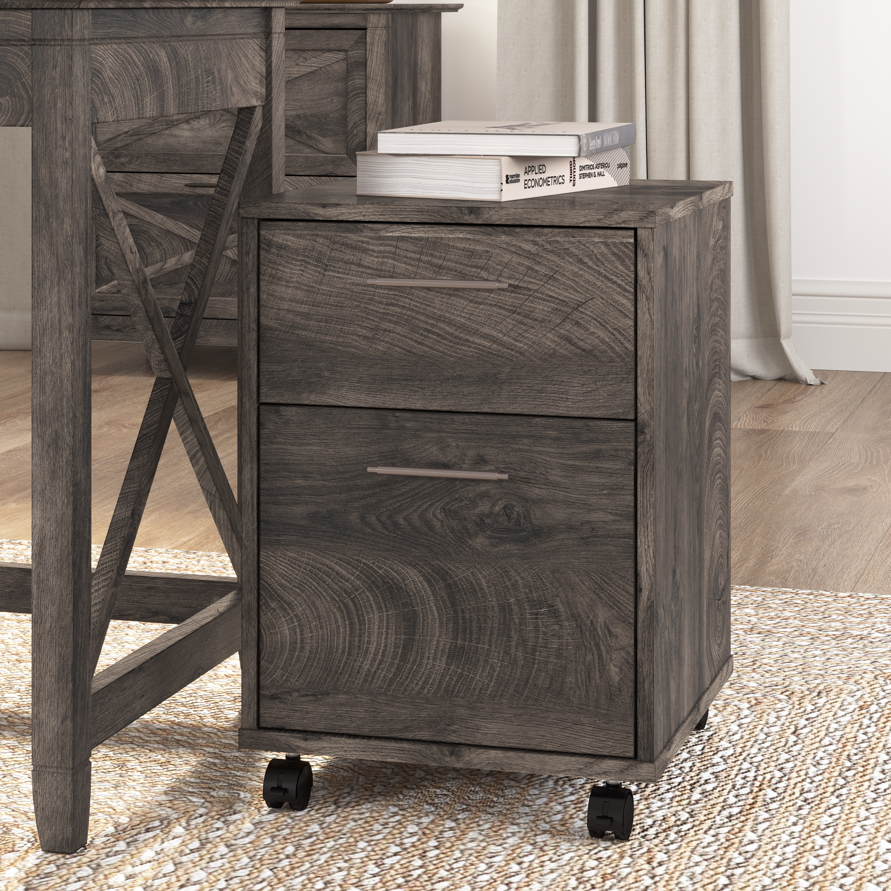 Shop Bush Furniture Key West 2 Drawer Mobile File Cabinet 01 KWF116GH-03 #color_dark gray hickory