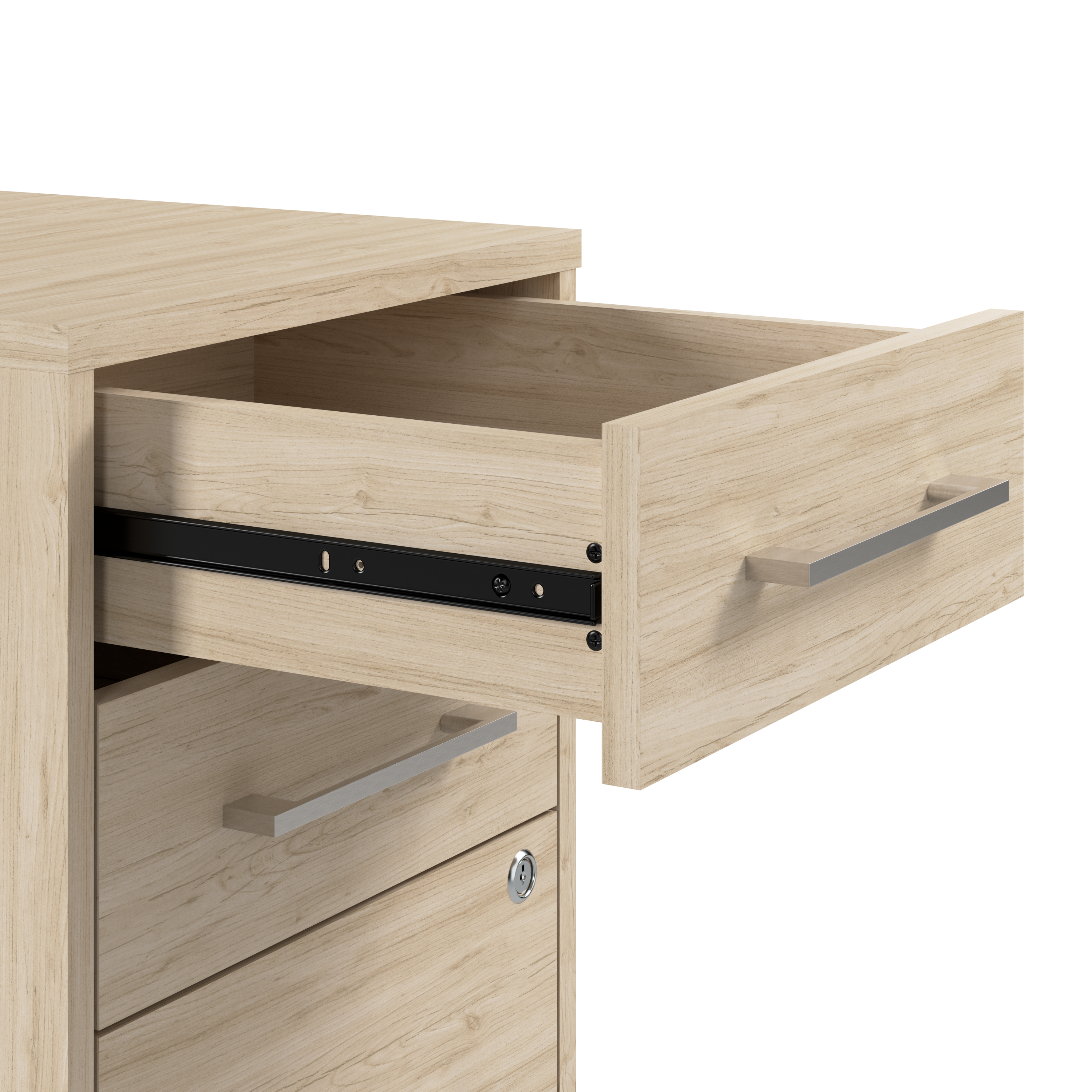 Shop Bush Business Furniture Hustle 3 Drawer Mobile File Cabinet 03 HUF116NE #color_natural elm